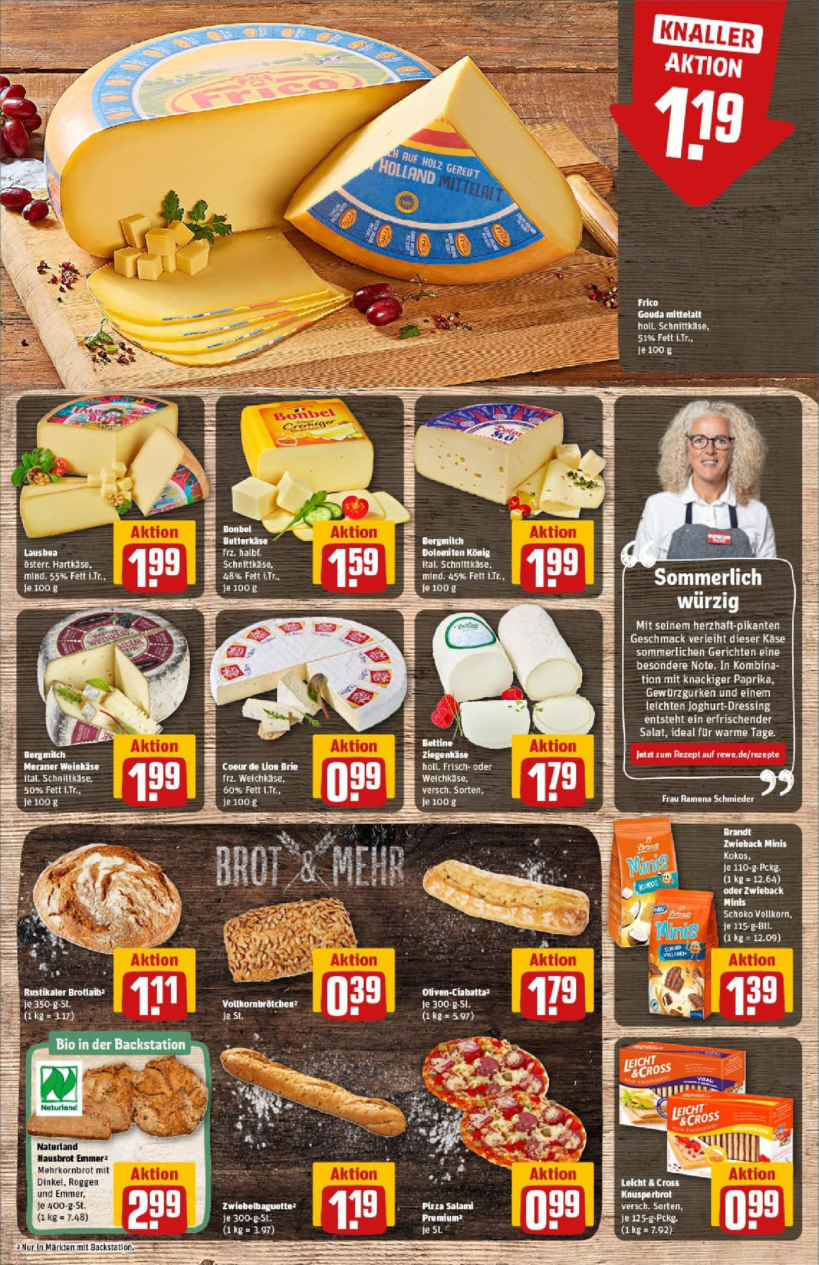 REWE Prospekt ab 29.06.2025 zum Blättern » Angebote | Seite: 15 | Produkte: Käse, Gouda, Salami, Pizza
