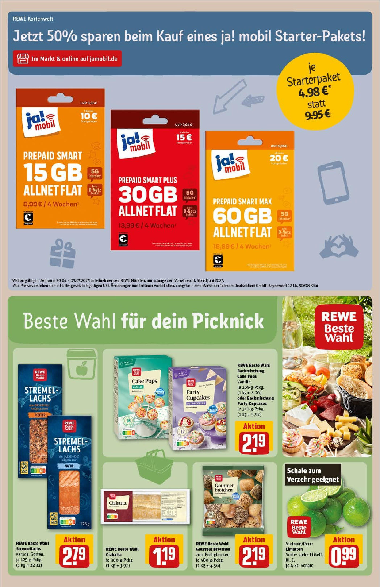 REWE Prospekt ab 29.06.2025 zum Blättern » Angebote | Seite: 29 | Produkte: Limetten, Lachs, Pfeffer