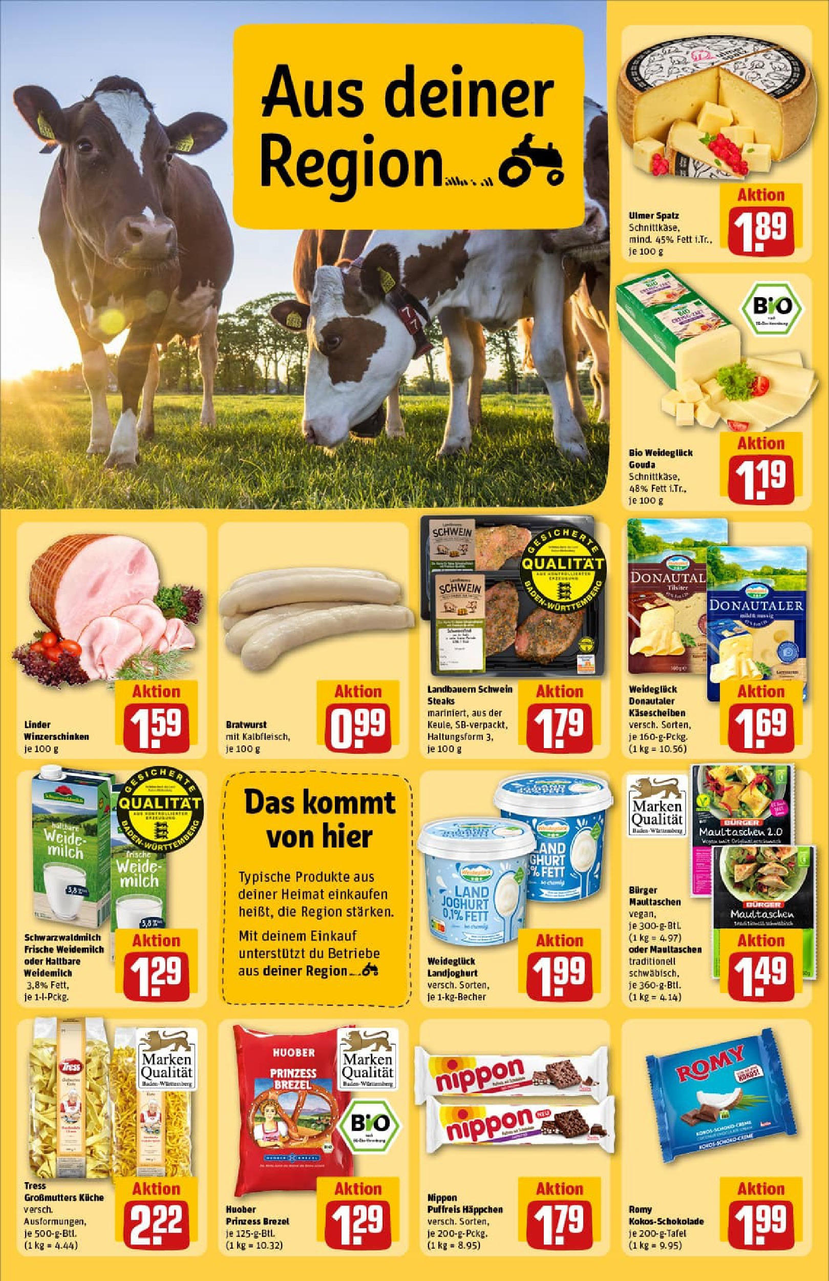 REWE Prospekt ab 29.06.2025 zum Blättern » Angebote | Seite: 28 | Produkte: Gouda, Burger, Creme, Steak
