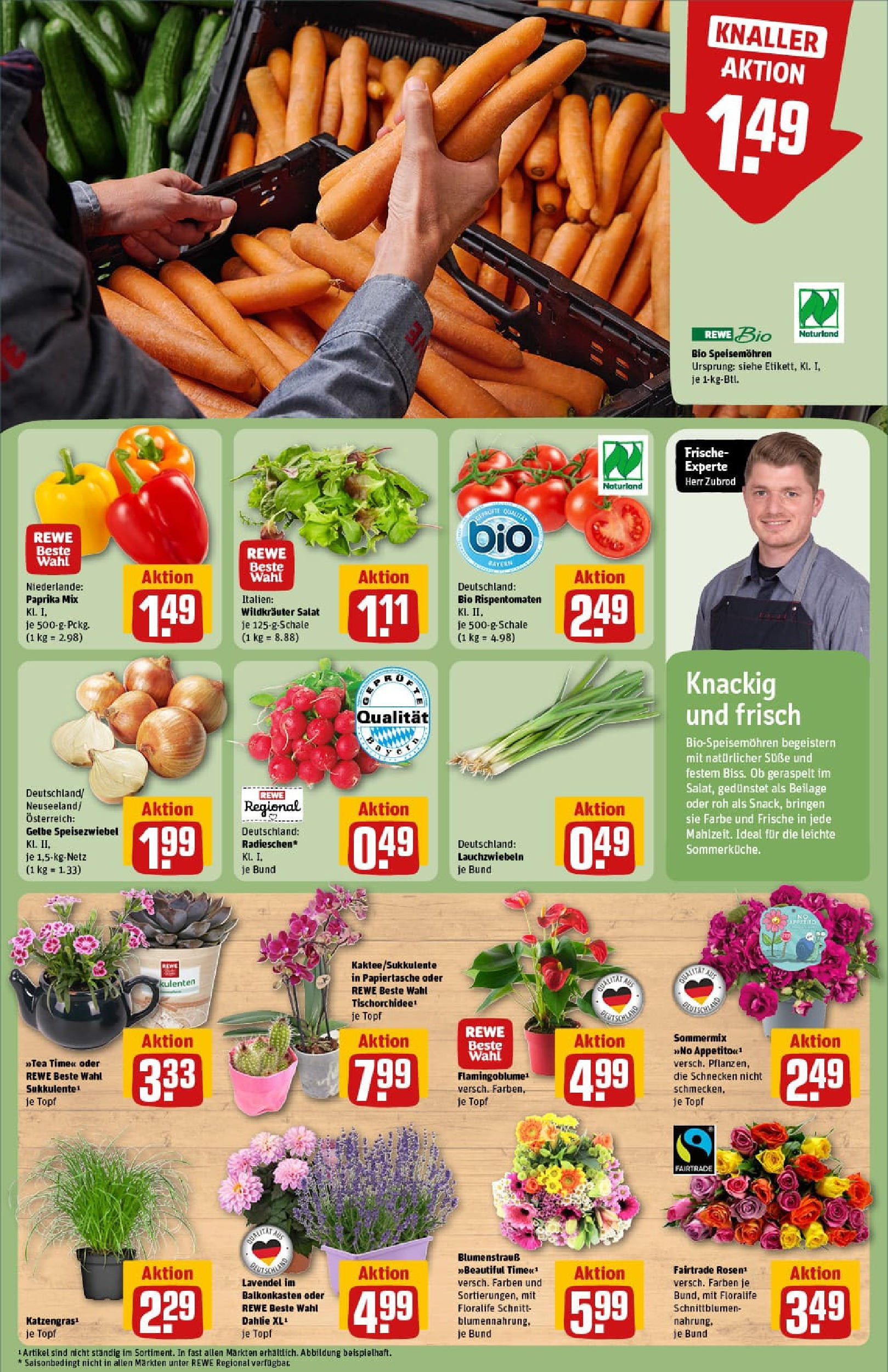 REWE Prospekt ab 29.06.2025 zum Blättern » Angebote | Seite: 9 | Produkte: Paprika, Lavendel, Salat