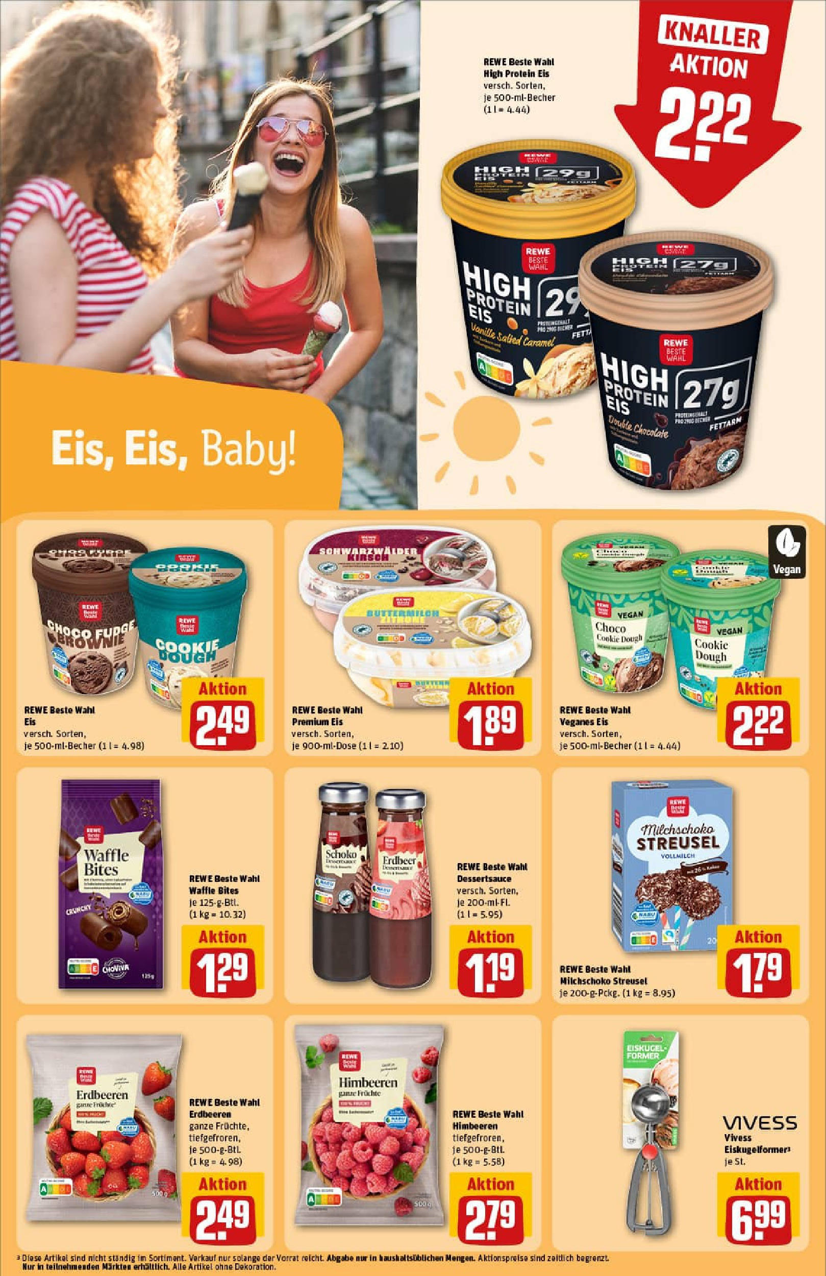 REWE Prospekt ab 29.06.2025 zum Blättern » Angebote | Seite: 25 | Produkte: Himbeeren, Buttermilch, Erdbeeren, Eis