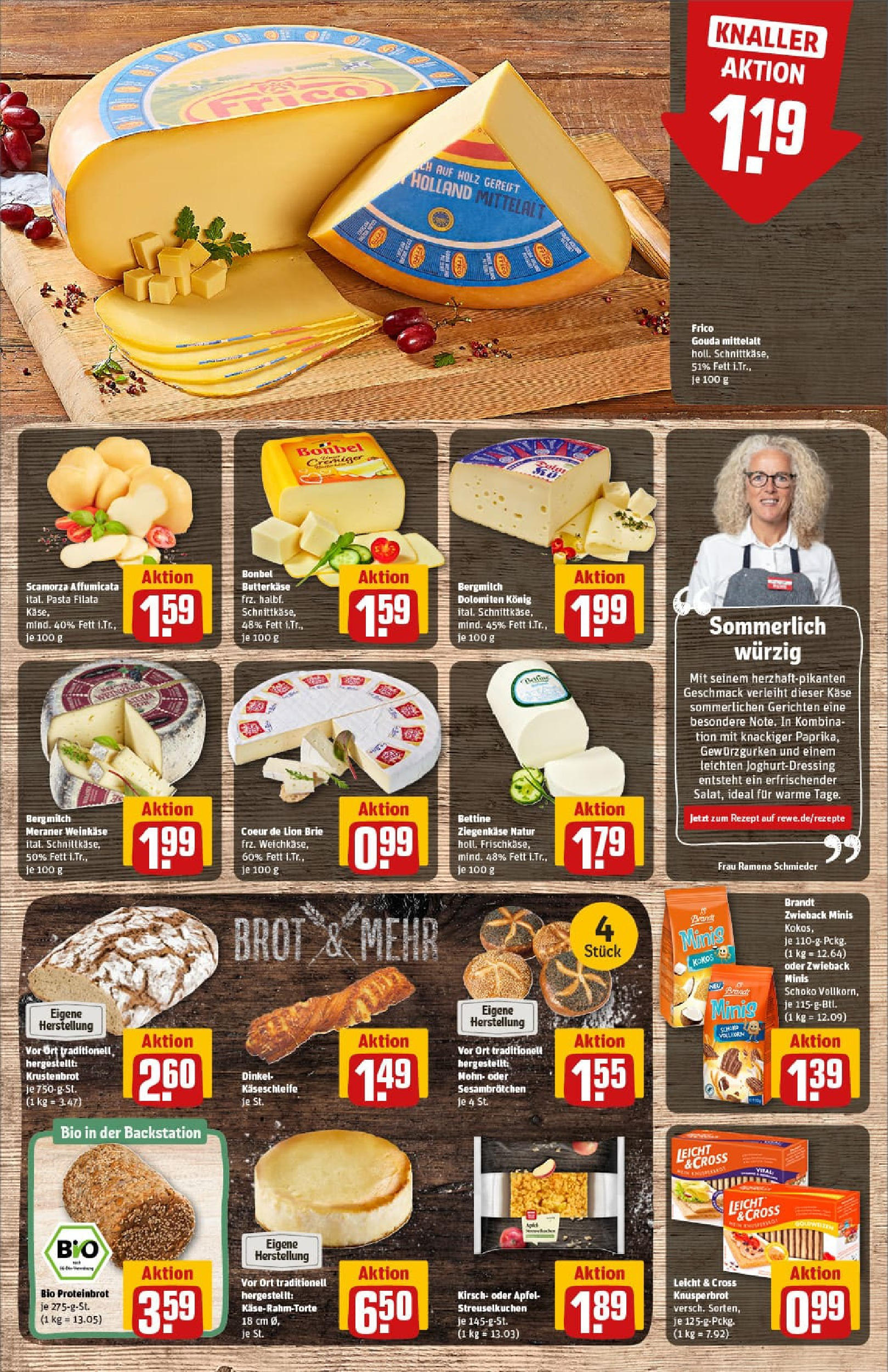 REWE Prospekt ab 29.06.2025 zum Blättern » Angebote | Seite: 13 | Produkte: Käse, Gouda, Äpfel, Pasta