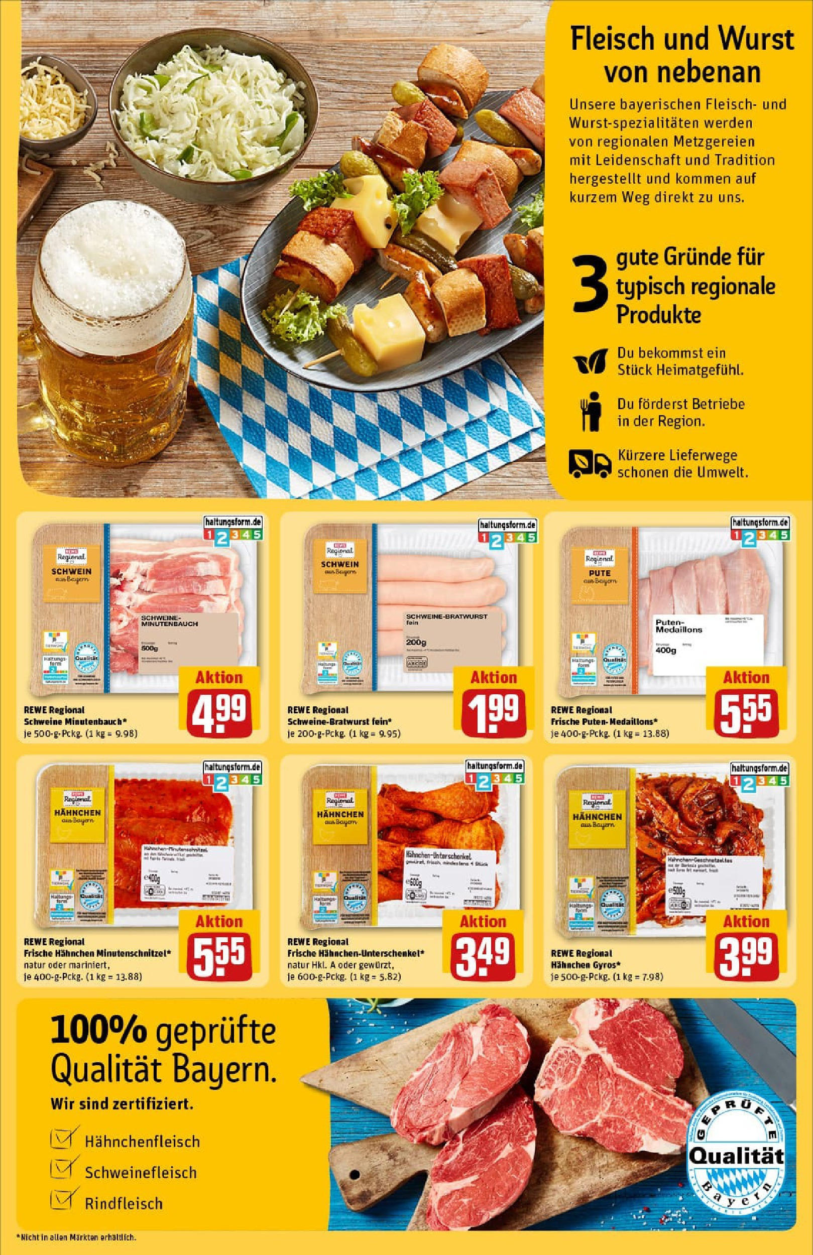REWE Prospekt ab 29.06.2025 zum Blättern » Angebote | Seite: 33 | Produkte: Pute, Hahnchen, Wurst, Schweinefleisch