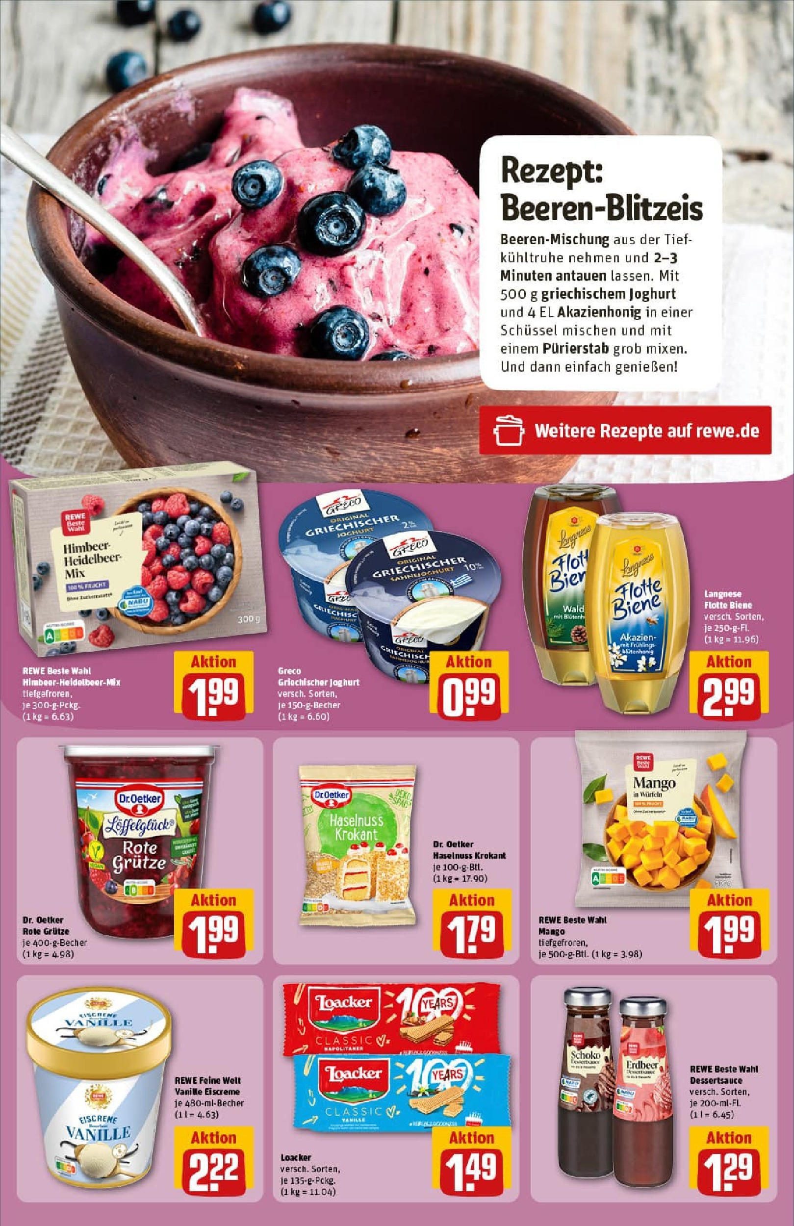 REWE Prospekt ab 29.06.2025 zum Blättern » Angebote | Seite: 16 | Produkte: Langnese, Joghurt, Eiscreme, Mango