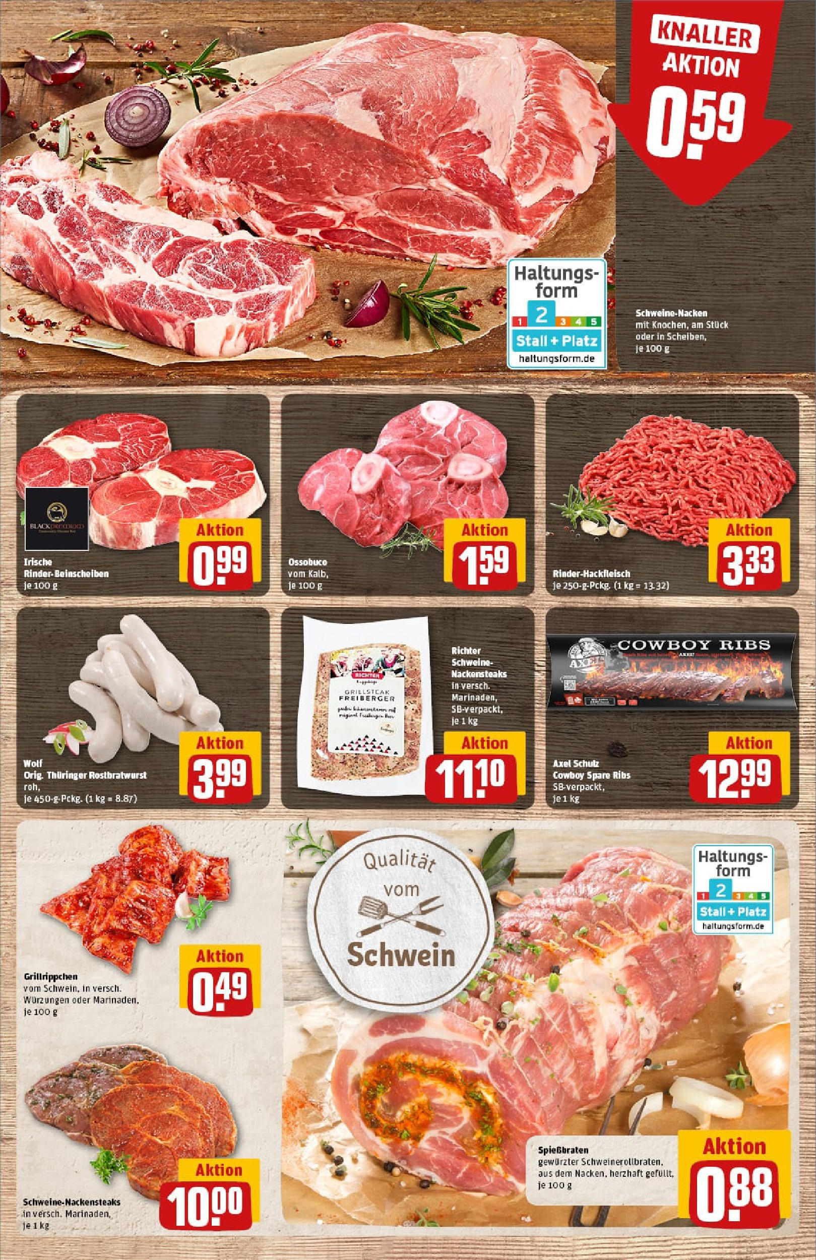 REWE Prospekt ab 29.06.2025 zum Blättern » Angebote | Seite: 11 | Produkte: Nackensteaks, Spare ribs, Schweinenacken
