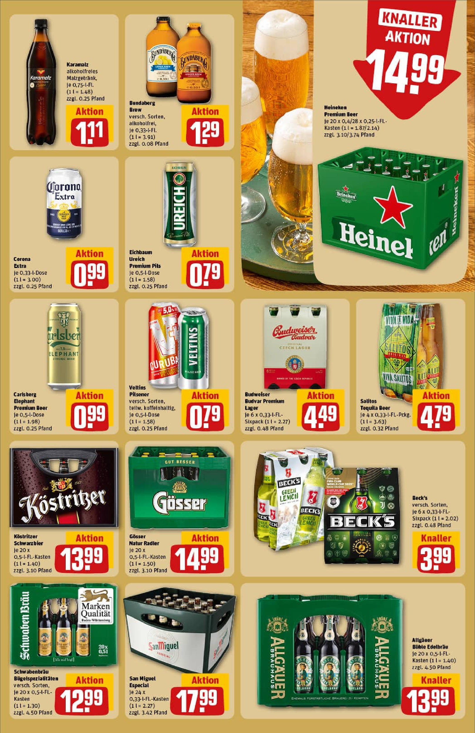 REWE Prospekt ab 29.06.2025 zum Blättern » Angebote | Seite: 23 | Produkte: Pils, Heineken, Budweiser, Veltins