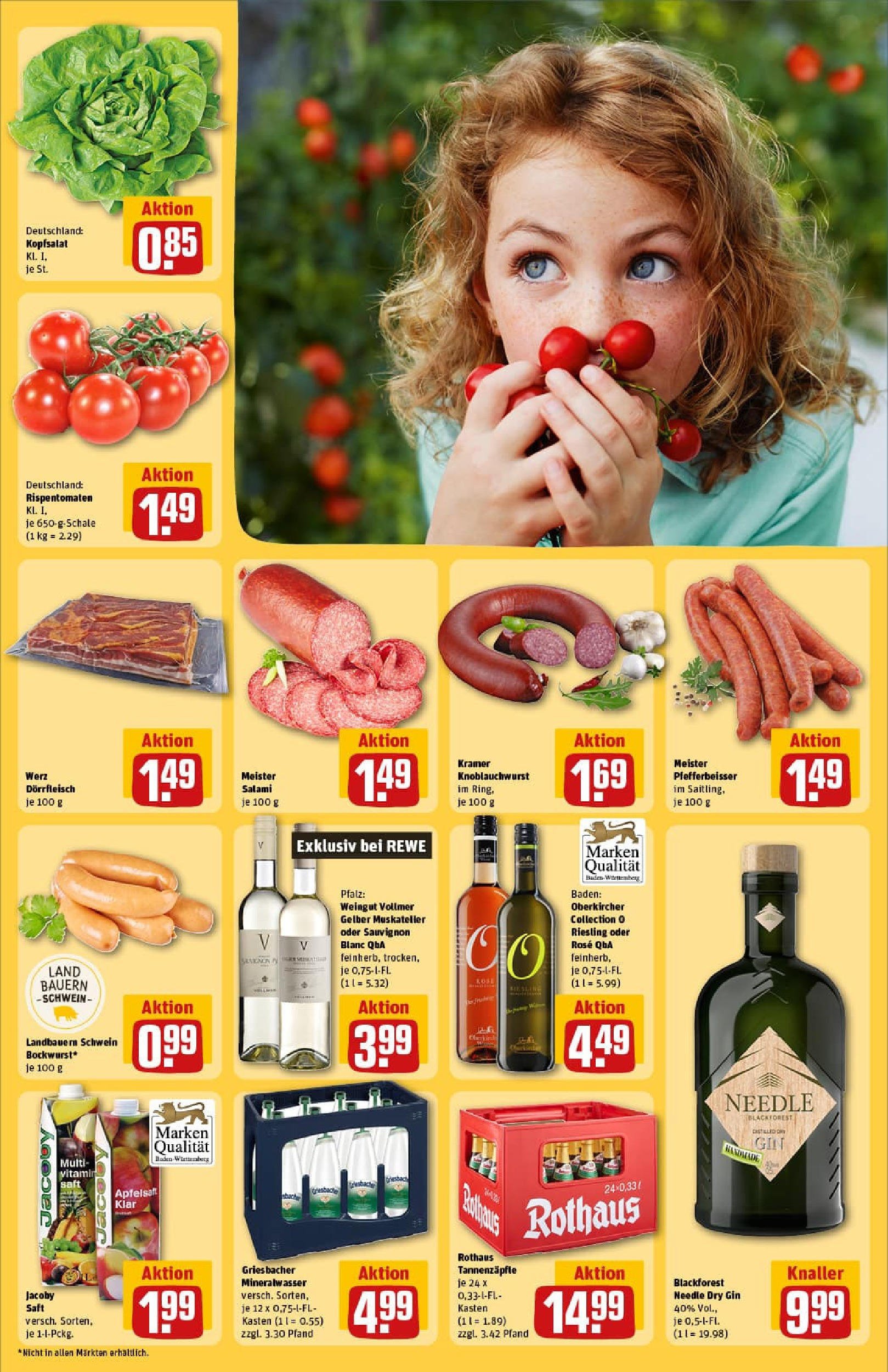 REWE Prospekt ab 29.06.2025 zum Blättern » Angebote | Seite: 29 | Produkte: Bockwurst, Apfelsaft, Mineralwasser, Salami