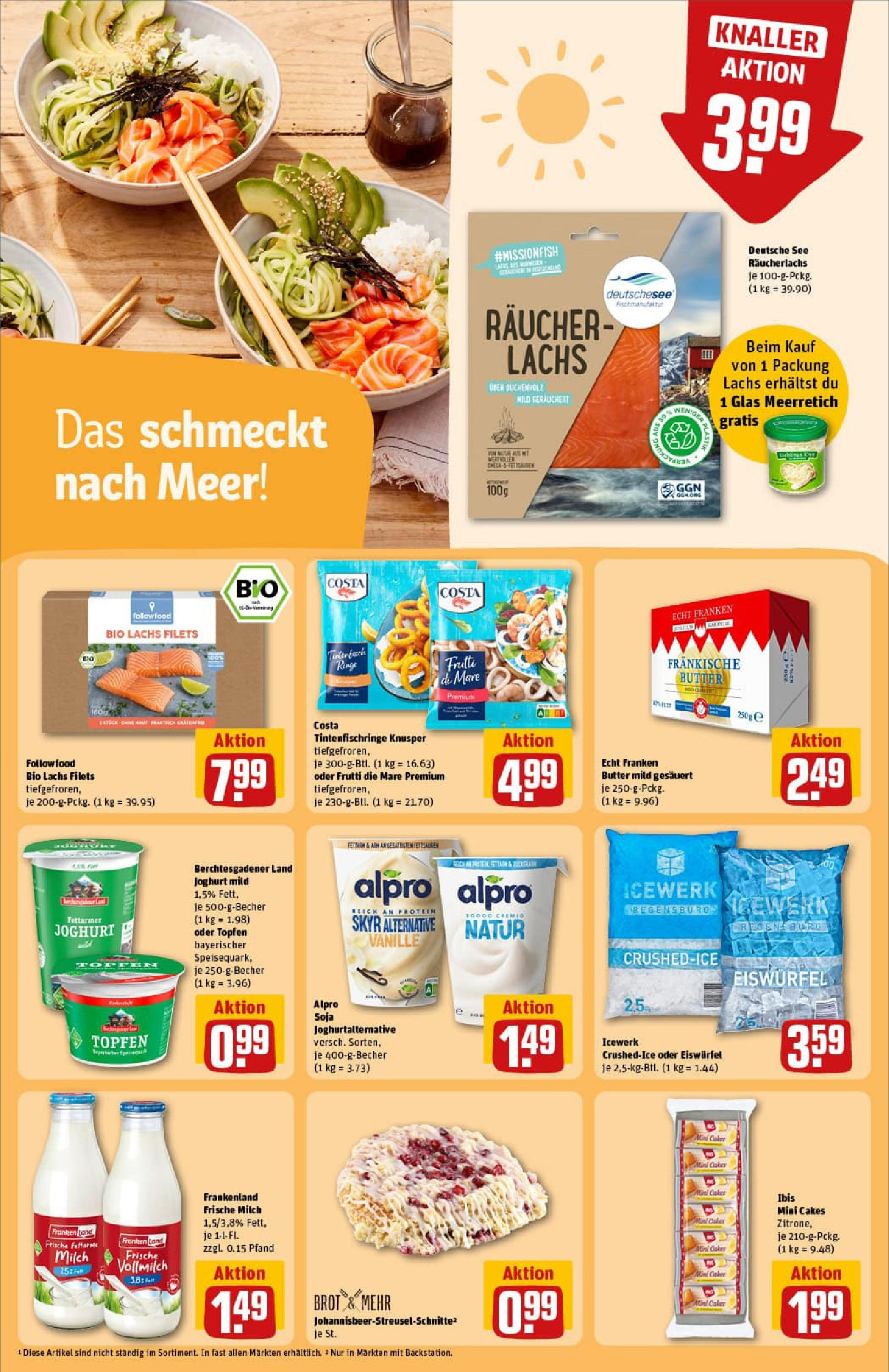 REWE Prospekt ab 29.06.2025 zum Blättern » Angebote | Seite: 23 | Produkte: Joghurt, Lachs, Alpro, Brot