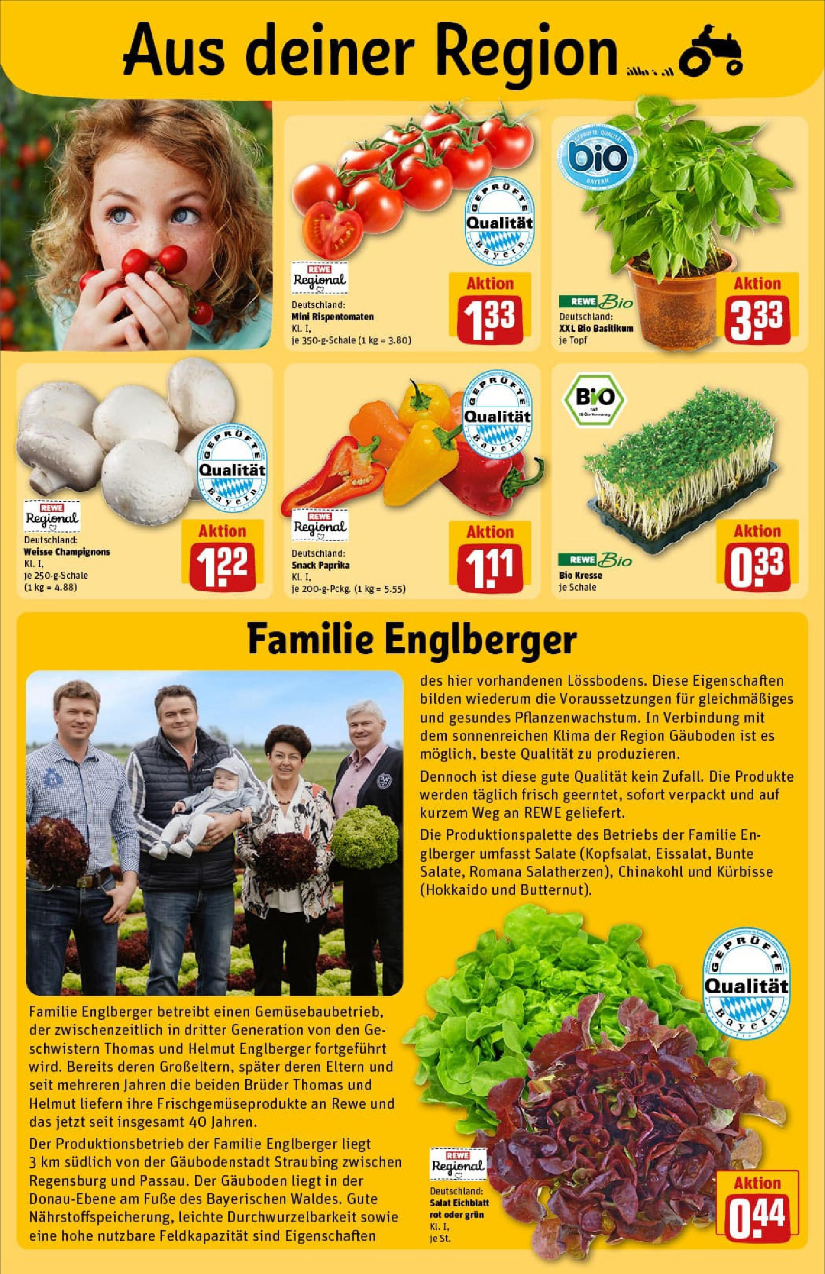 REWE Prospekt ab 29.06.2025 zum Blättern » Angebote | Seite: 32 | Produkte: Champignons, Paprika, Chinakohl, Salat