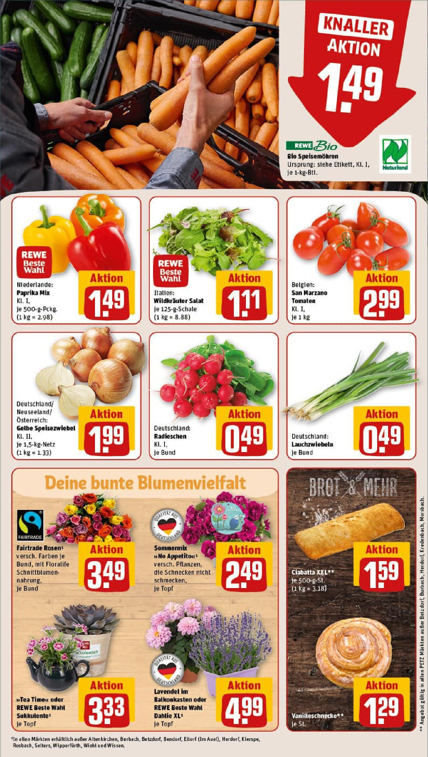 REWE Prospekt ab 29.06.2025 zum Blättern » Angebote | Seite: 9 | Produkte: Tomaten, Brot, Lavendel, Salat