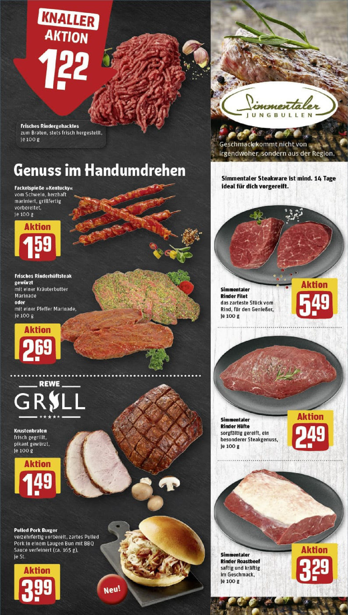 REWE Prospekt ab 29.06.2025 zum Blättern » Angebote | Seite: 7 | Produkte: Kräuterbutter, Krustenbraten, Pfeffer, Steak