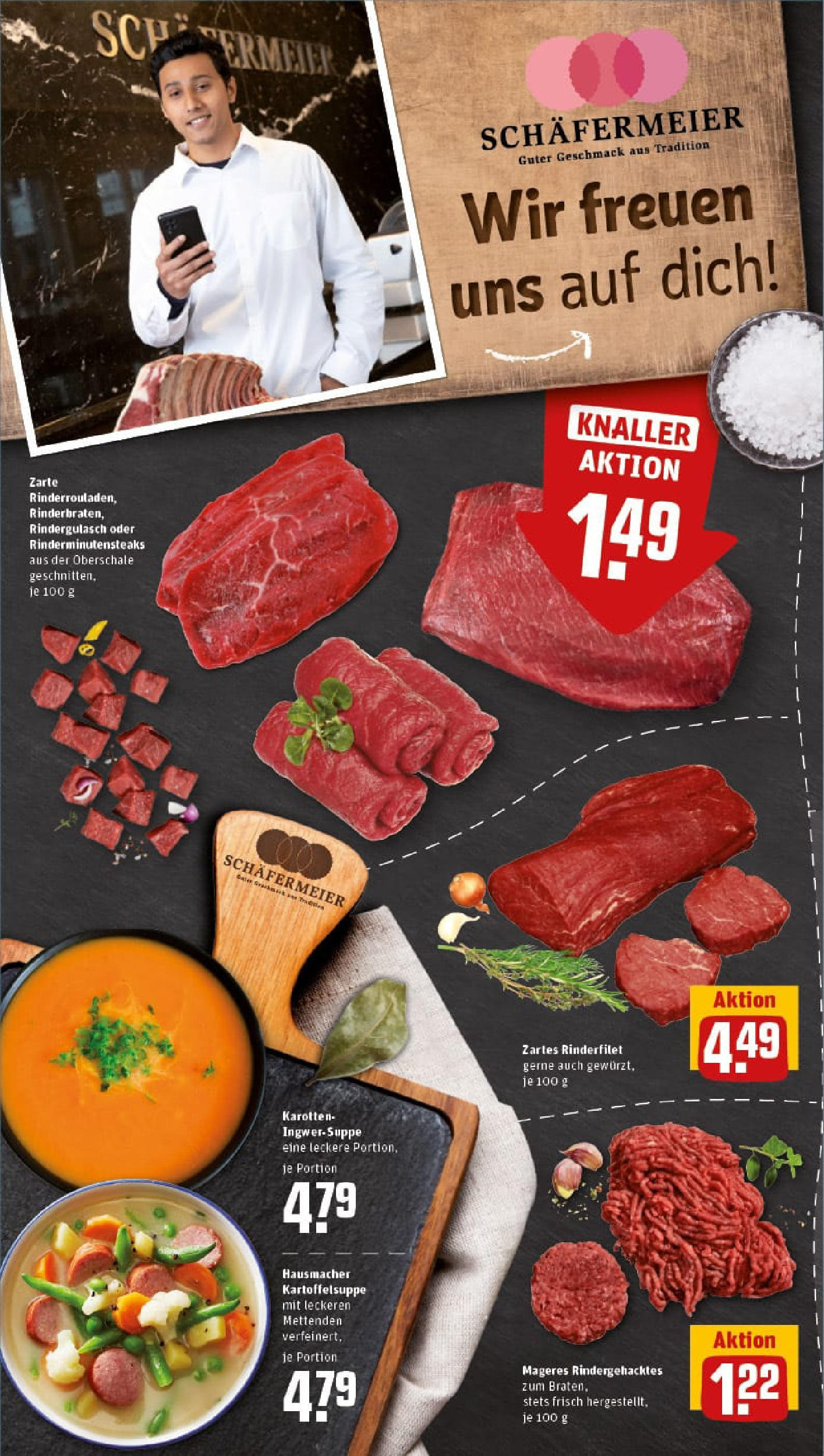 REWE Prospekt ab 29.06.2025 zum Blättern » Angebote | Seite: 6 | Produkte: Rindergulasch, Rinderfilet