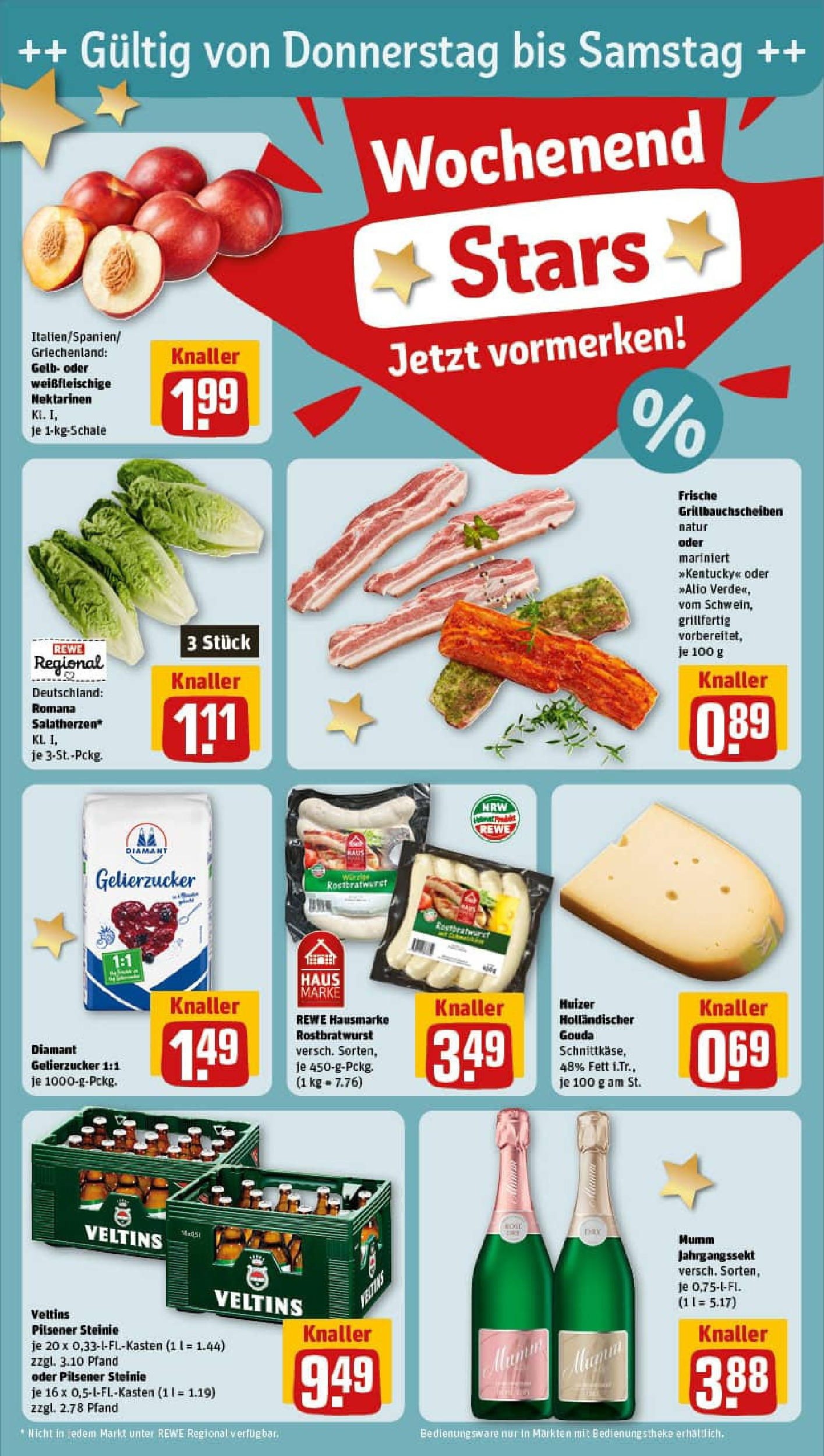 REWE Prospekt ab 29.06.2025 zum Blättern » Angebote | Seite: 28 | Produkte: Gelierzucker 1:1, Gelierzucker, Nektarinen, Gouda