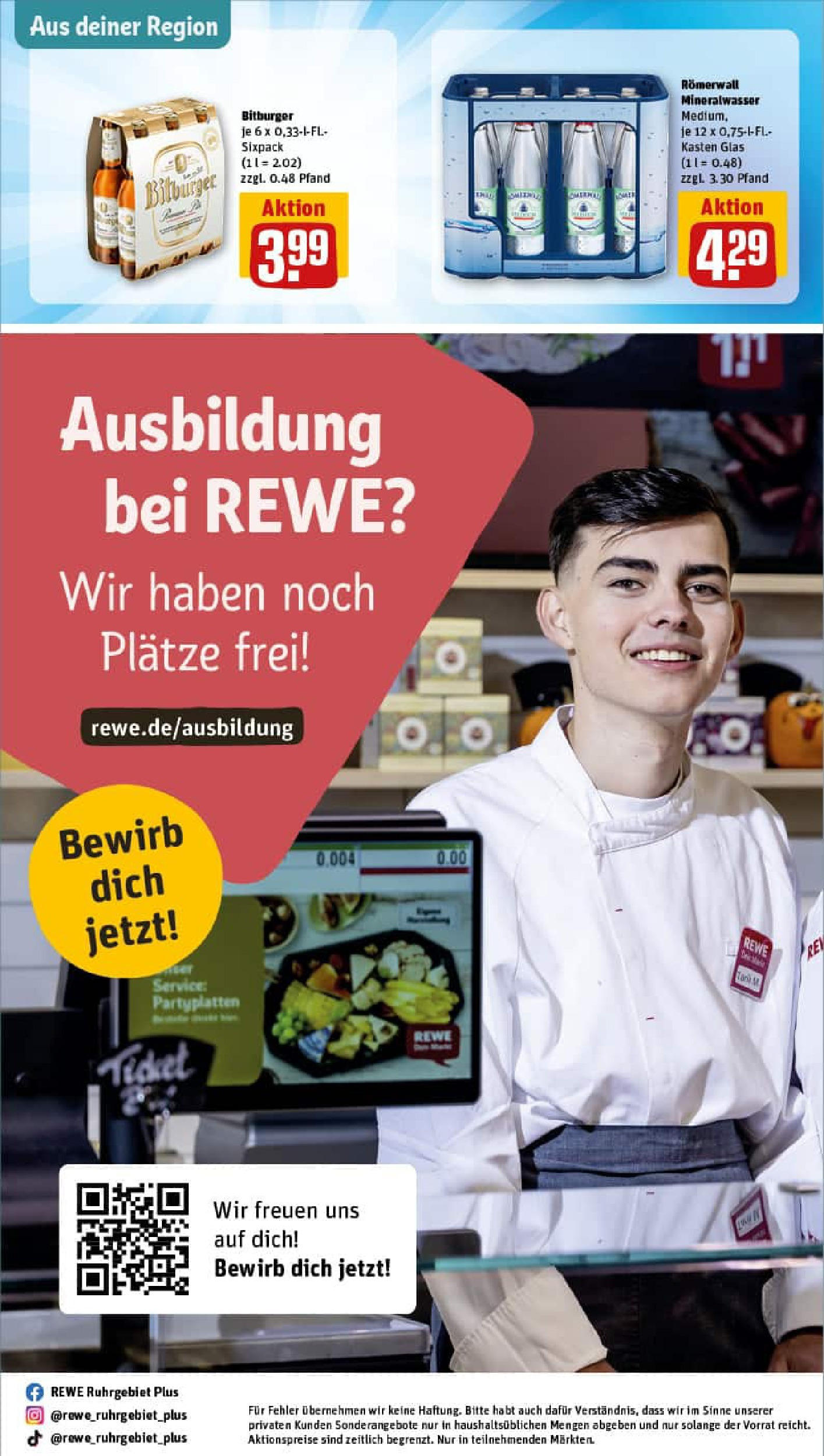 REWE Prospekt ab 29.06.2025 zum Blättern » Angebote | Seite: 33 | Produkte: Bitburger, Mineralwasser