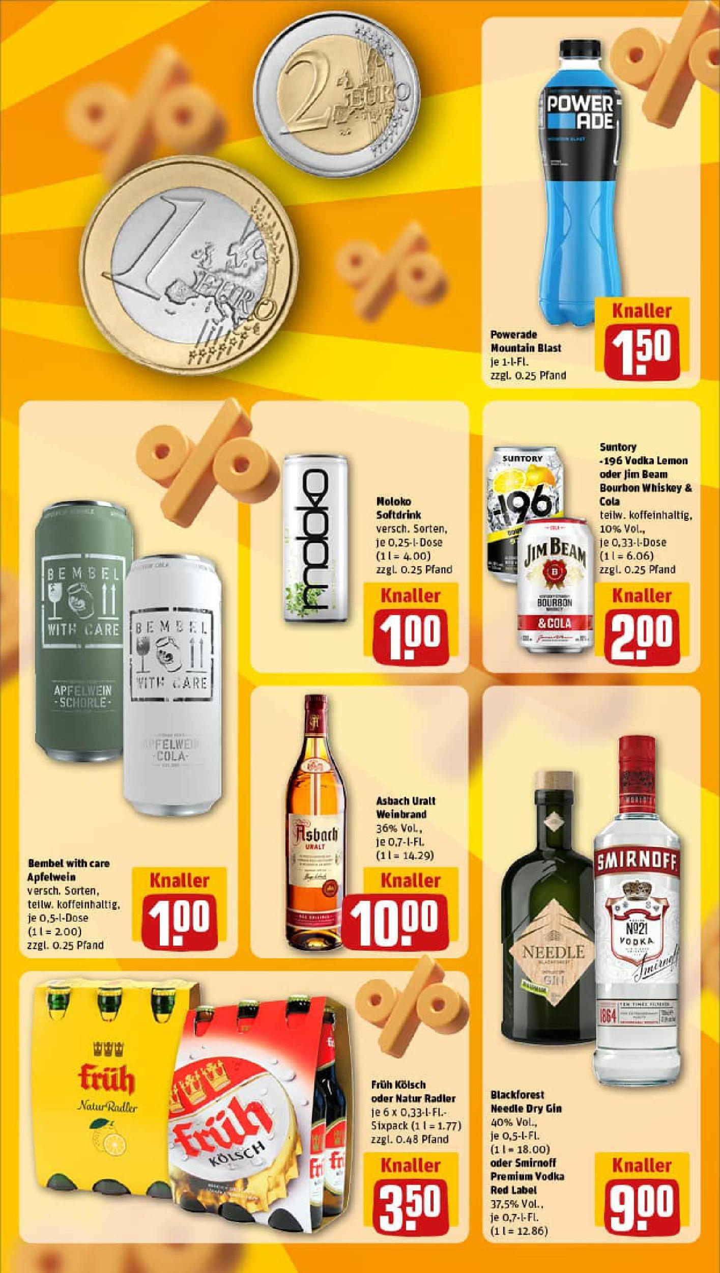 REWE Prospekt ab 29.06.2025 zum Blättern » Angebote | Seite: 21 | Produkte: Radler, Powerade, Smirnoff, Vodka