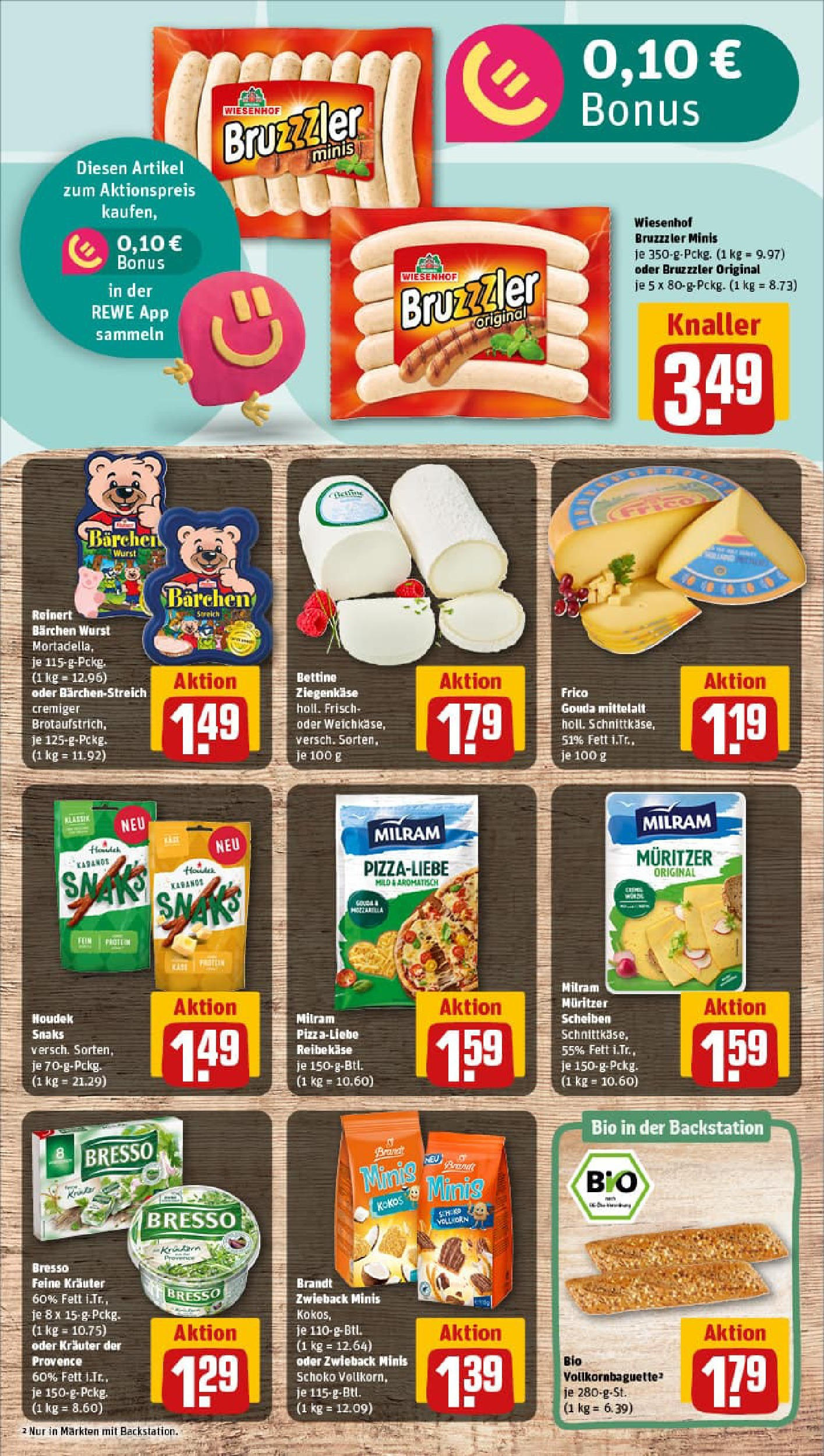 REWE Prospekt ab 29.06.2025 zum Blättern » Angebote | Seite: 11 | Produkte: Ziegenkäse, Baguette, Bresso, Reibekase