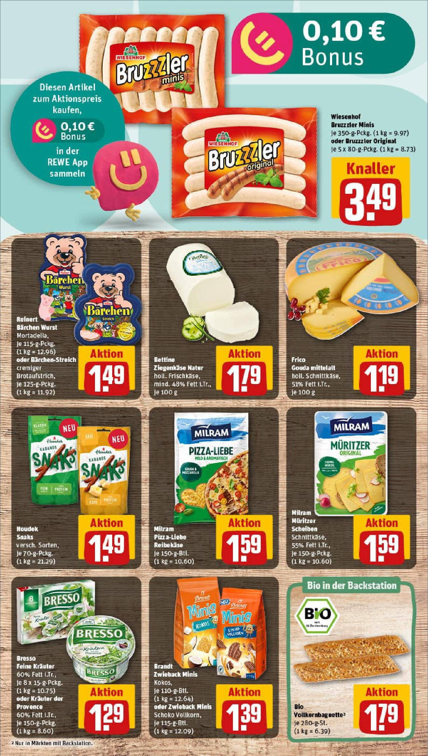 REWE Prospekt ab 29.06.2025 zum Blättern » Angebote | Seite: 11 | Produkte: Gouda, Ziegenkäse, Baguette, Reibekase