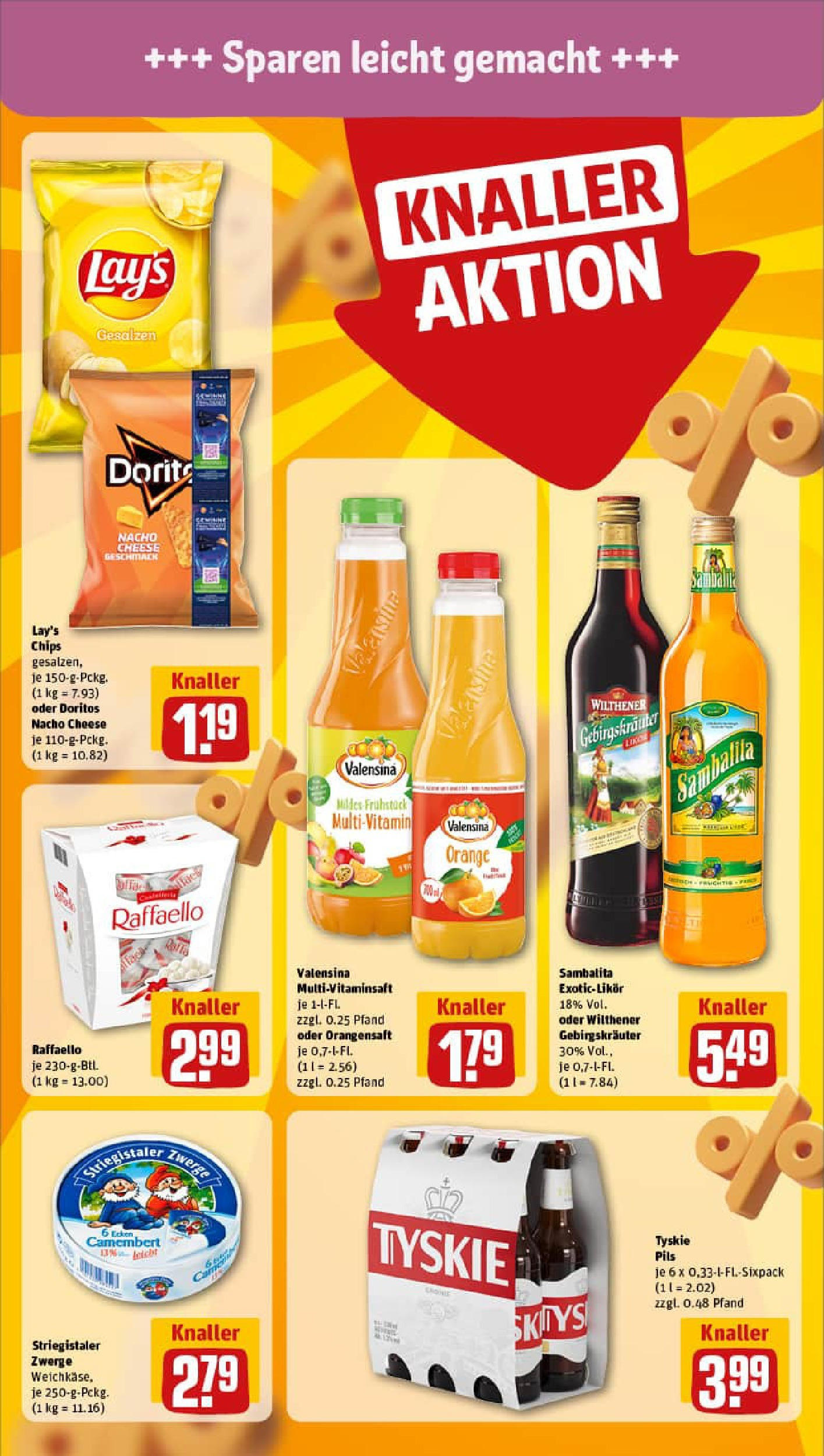 REWE Prospekt ab 29.06.2025 zum Blättern » Angebote | Seite: 18 | Produkte: Tyskie, Pils, Valensina, Chips