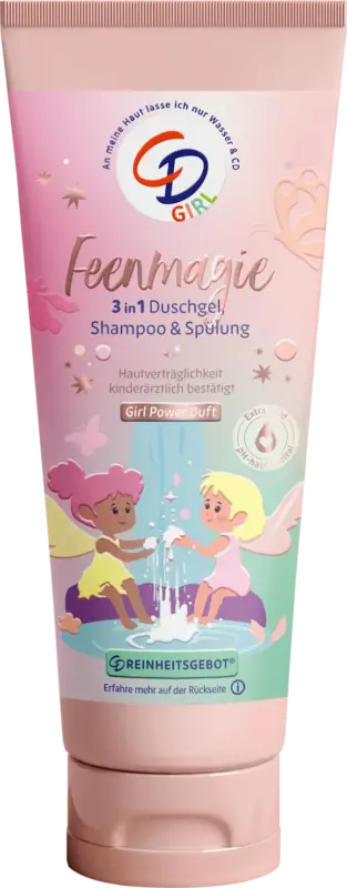 CD Kinder Duschgel, Shampoo & Spülung 3in1 Mädchen, Feenmagie