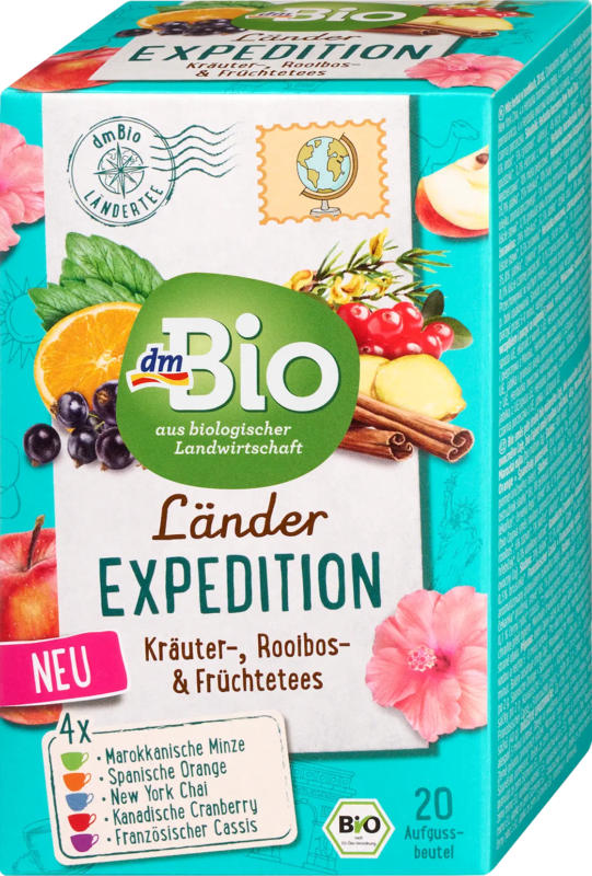 dmBio Tee Set, Länder Expedition 5 Sorten (20 Beutel)