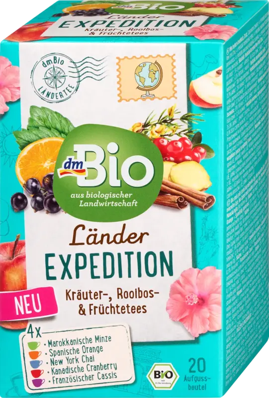 dmBio Tee Set, Länder Expedition 5 Sorten (20 Beutel)