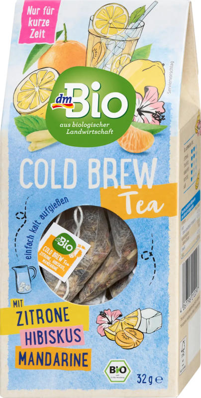 dmBio Cold Brew Tea mit Zitrone, Hibiskus & Mandarine