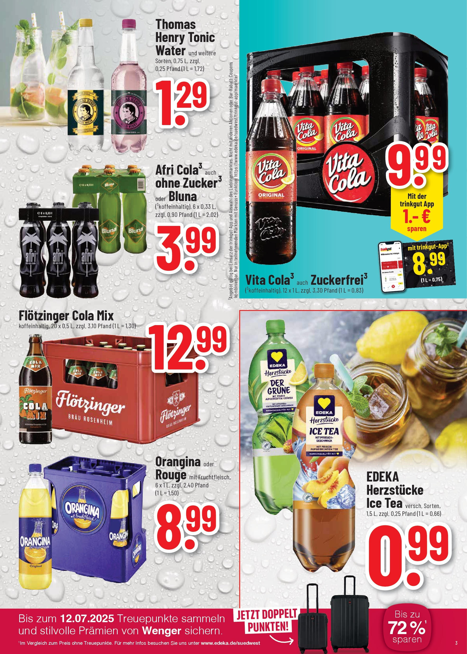 Trinkgut prospekt Wittlich	 (ab 29.06.2025) » Angebote online | Seite: 3 | Produkte: Cola, Rouge, Pfirsich, Tee