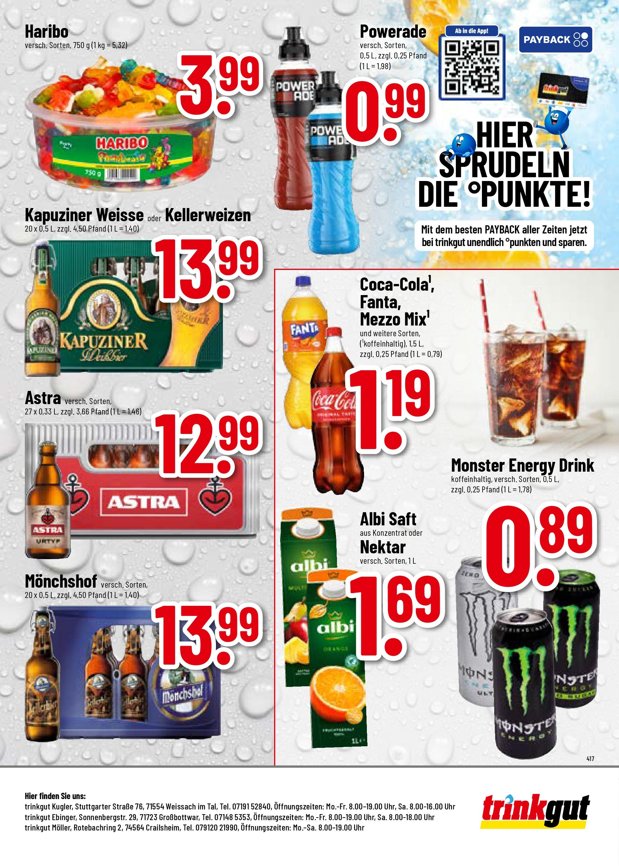 Trinkgut prospekt Crailsheim	 (ab 29.06.2025) » Angebote online | Seite: 8 | Produkte: Haribo, Monster, Powerade, Saft