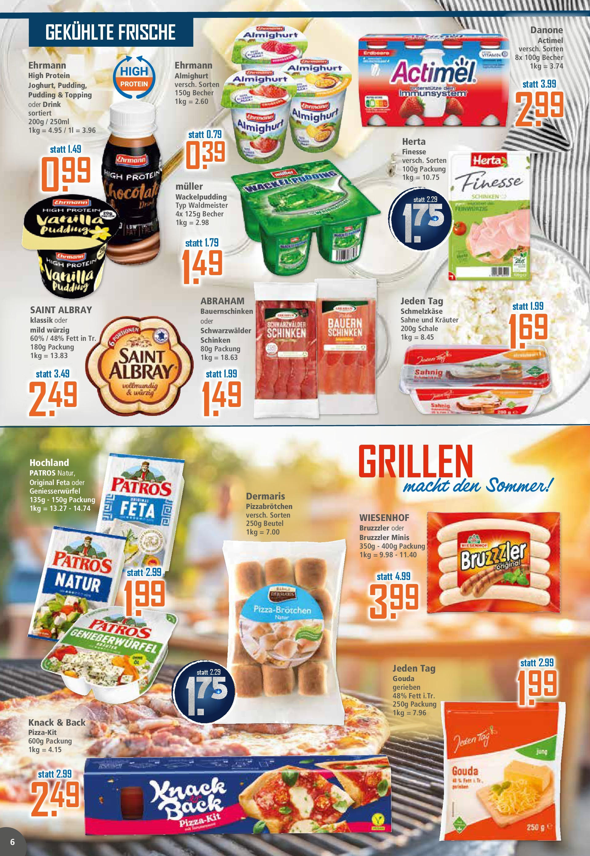 Klaas & Kock - K+K: Wochenangebote (ab 06.07.2025) zum Blättern | Seite: 6 | Produkte: Ehrmann almighurt, Gouda, Schinken, Sahne