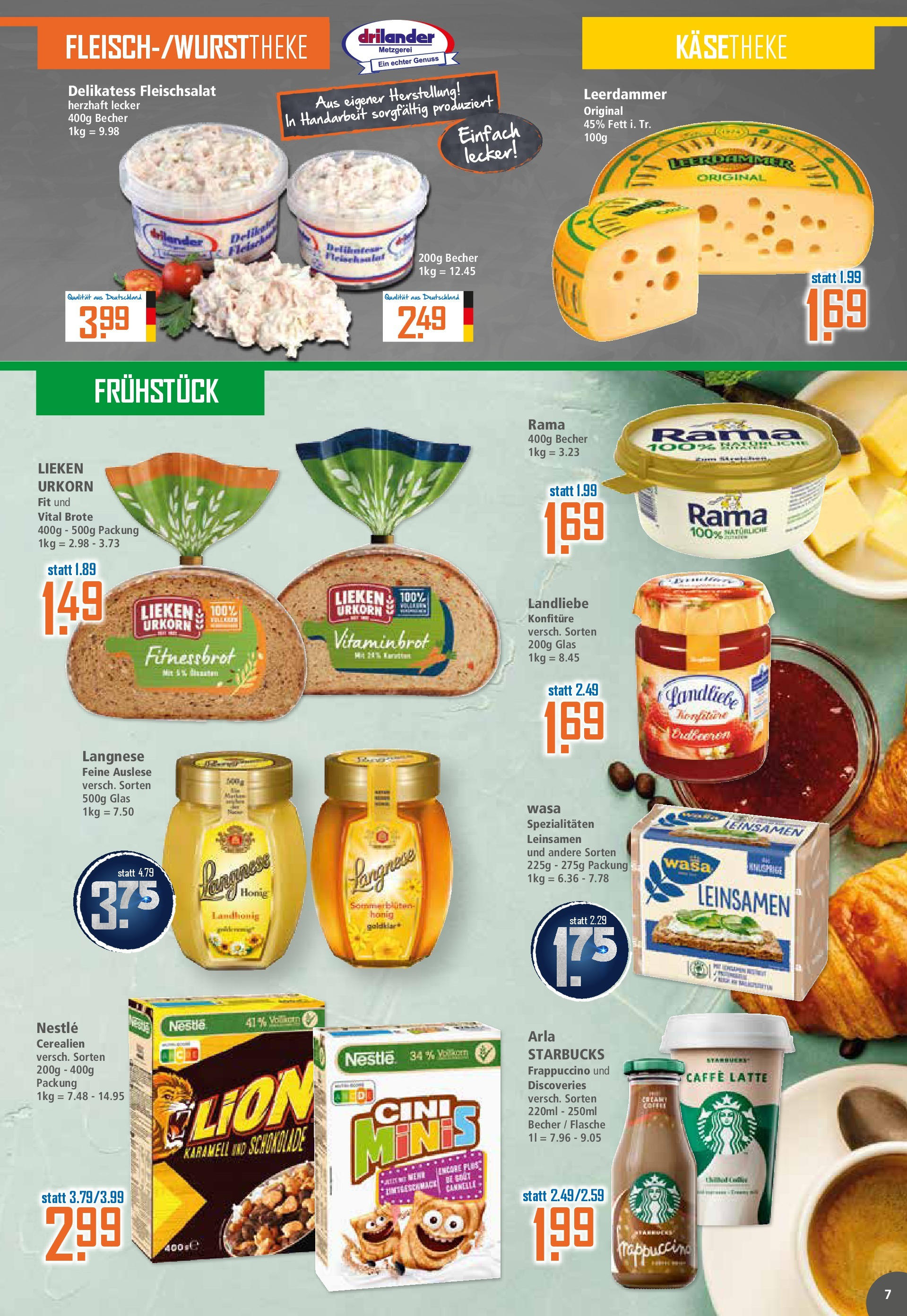 Klaas & Kock - K+K: Wochenangebote (ab 06.07.2025) zum Blättern | Seite: 7 | Produkte: Margarine, Rama, Schokolade, Leerdammer