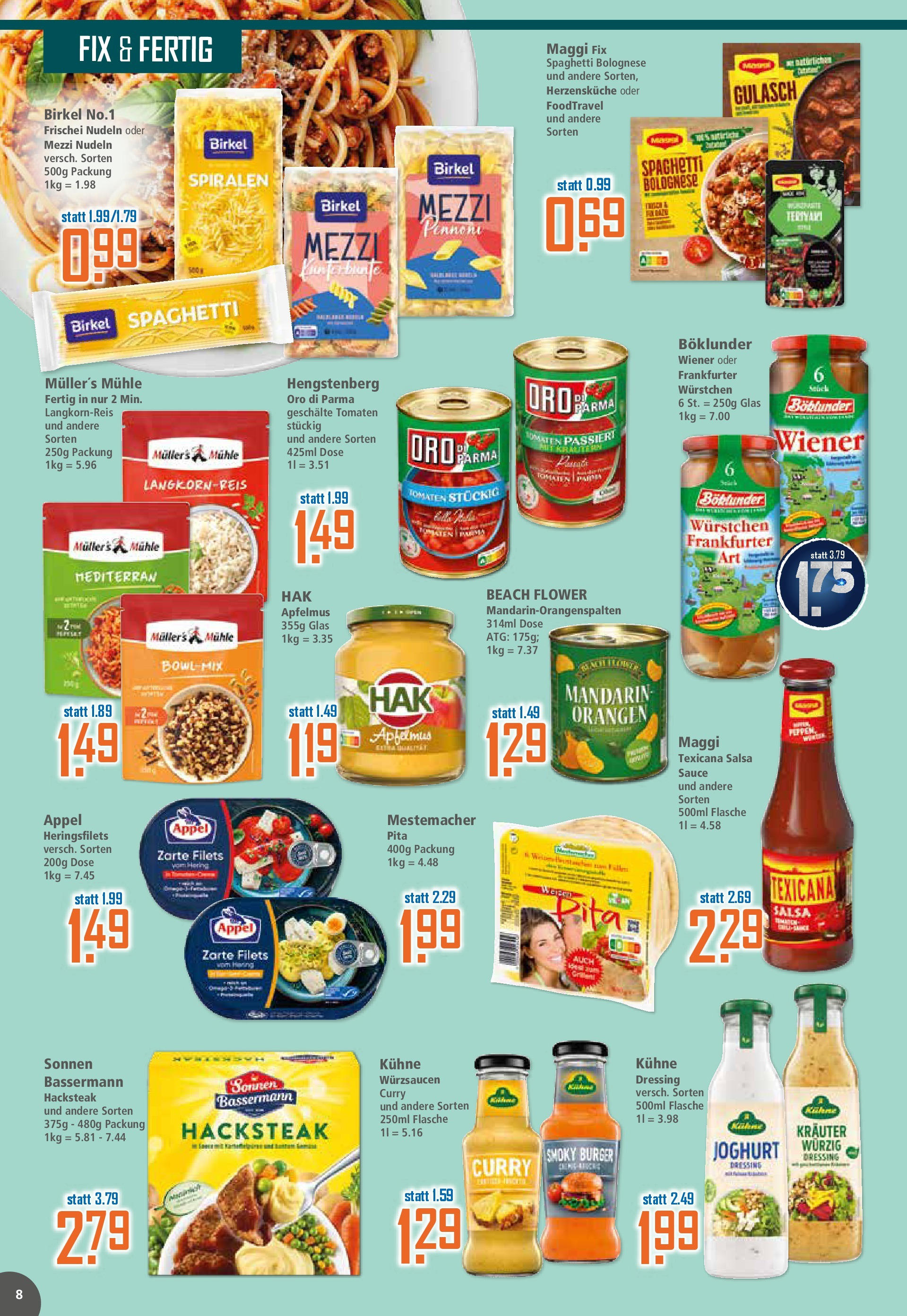 Klaas & Kock - K+K: Wochenangebote (ab 06.07.2025) zum Blättern | Seite: 8 | Produkte: Joghurt, Burger, Orangen, Oro di parma