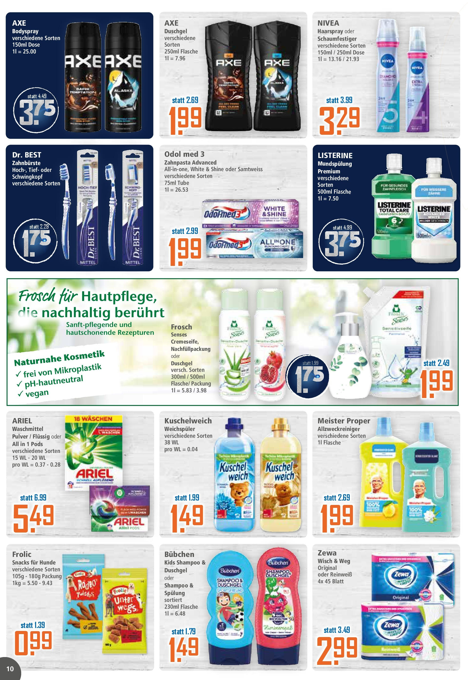 Klaas & Kock - K+K: Wochenangebote (ab 06.07.2025) zum Blättern | Seite: 10 | Produkte: Kuschelweich, Haarspray, Axe, Shower Gel