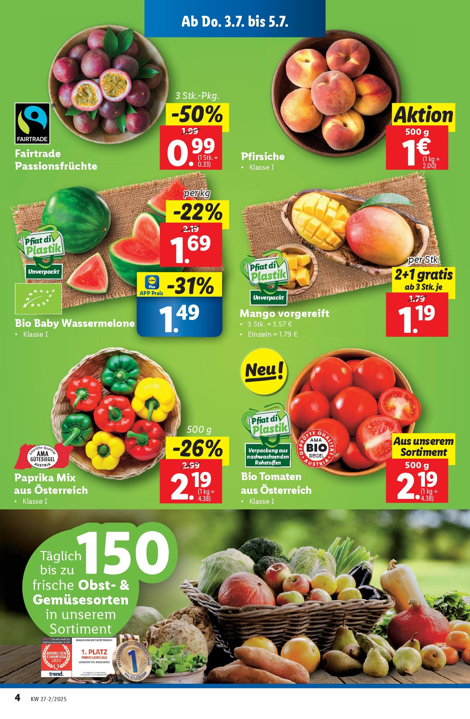 Lidl Flugblatt - Salzburg, Dornbirn, Jenbach ab 02.07.2025 - Angebote ab donnerstag | Seite: 6 | Produkte: Obst, Mango, Libacomb, Tomaten