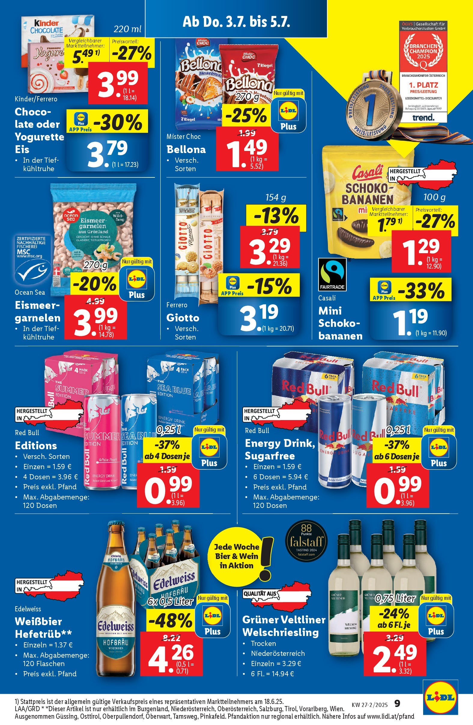Lidl Flugblatt - Salzburg, Dornbirn, Jenbach ab 02.07.2025 - Angebote ab donnerstag | Seite: 11 | Produkte: Wein, Bier, Bananen