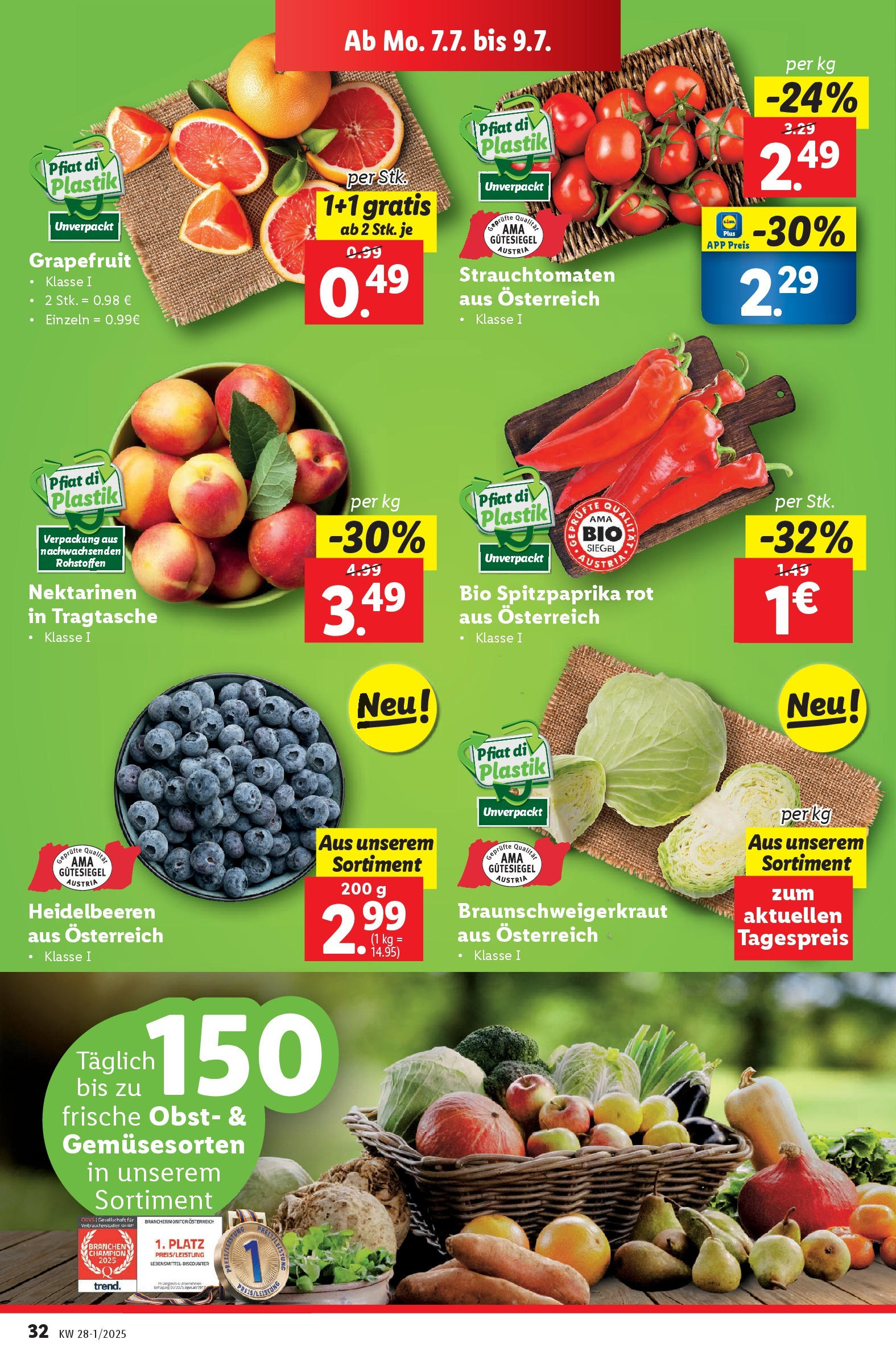 Lidl Flugblatt - Salzburg, Dornbirn, Jenbach ab 02.07.2025 - Angebote ab donnerstag | Seite: 38 | Produkte: Grapefruit, Obst, Libacomb