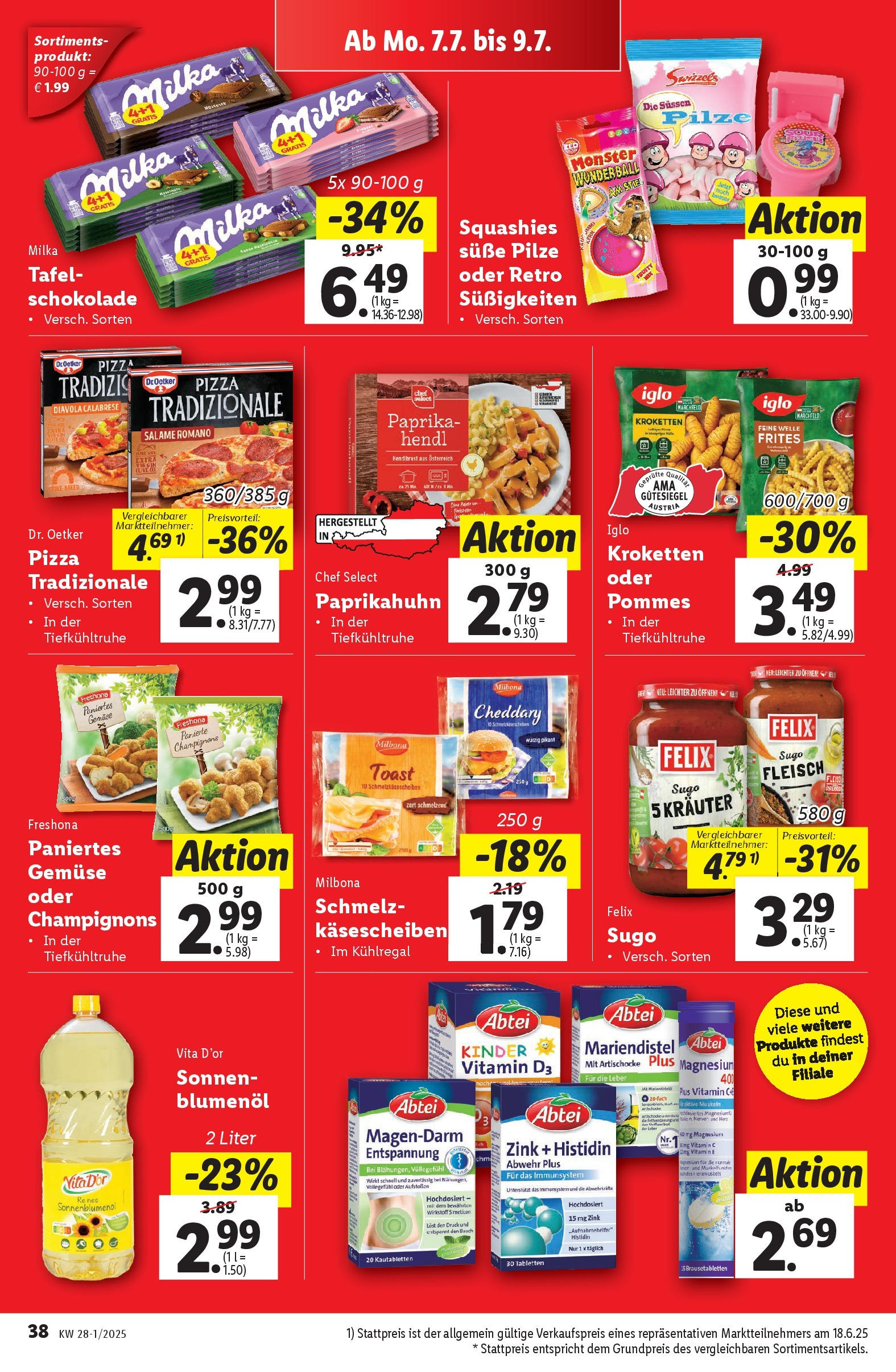 Lidl Flugblatt - Salzburg, Dornbirn, Jenbach ab 02.07.2025 - Angebote ab donnerstag | Seite: 44 | Produkte: Süßigkeiten, Gemüse, Schokolade, Pizza