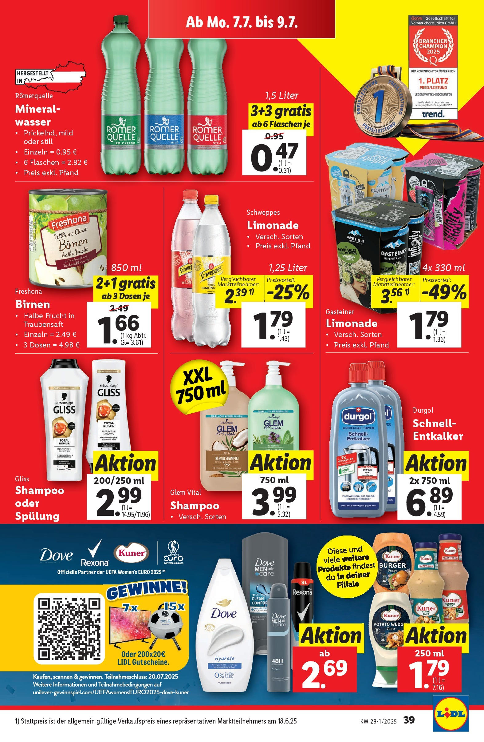 Lidl Flugblatt - Salzburg, Dornbirn, Jenbach ab 02.07.2025 - Angebote ab donnerstag | Seite: 45 | Produkte: Wasser, Shampoo, Spülung