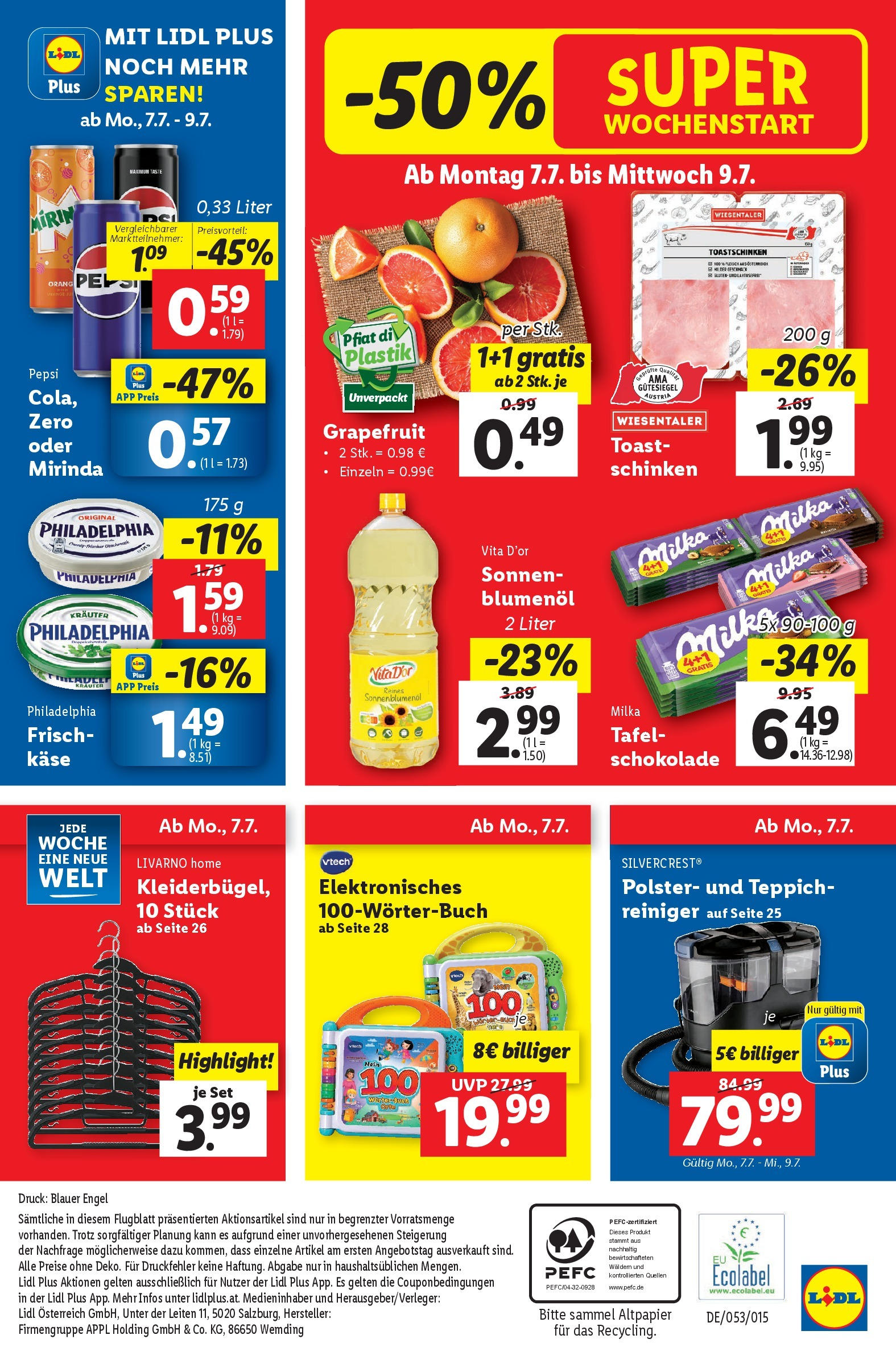 Lidl Flugblatt - Salzburg, Dornbirn, Jenbach ab 02.07.2025 - Angebote ab donnerstag | Seite: 46 | Produkte: Grapefruit, Käse, Schokolade, Schinken