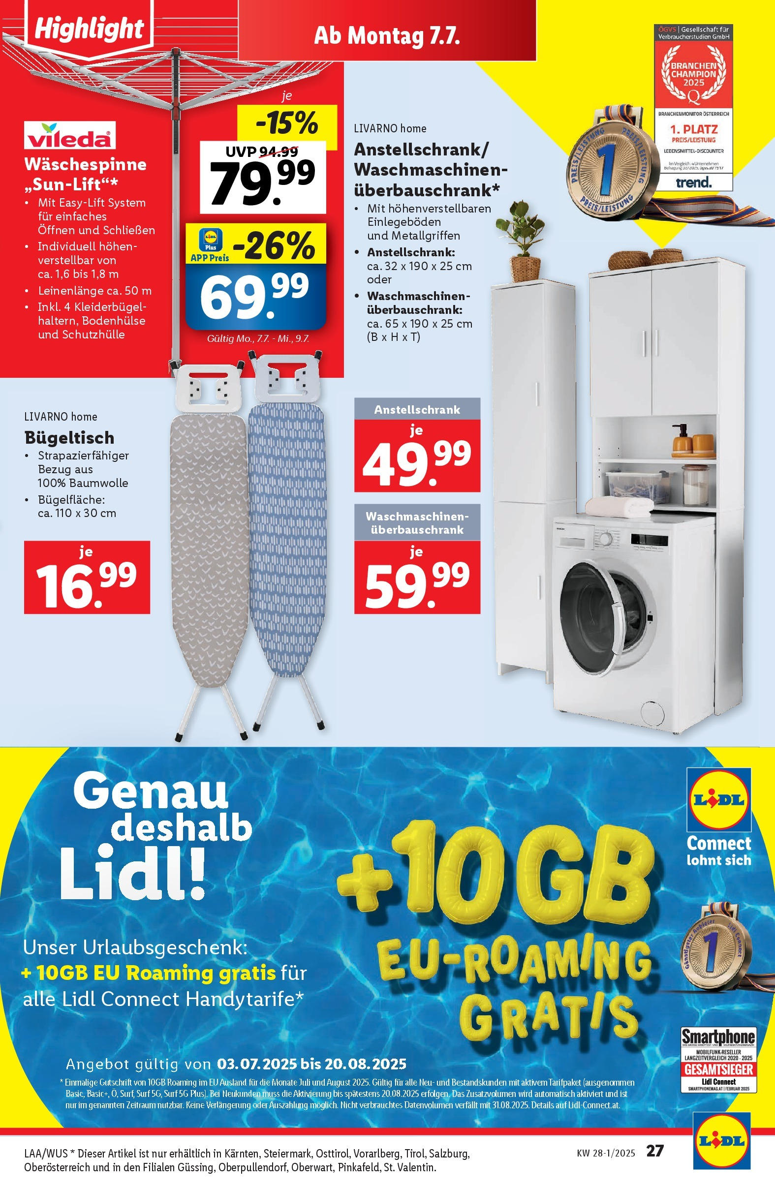 Lidl Flugblatt - Salzburg, Dornbirn, Jenbach ab 02.07.2025 - Angebote ab donnerstag | Seite: 31 | Produkte: Smartphone, Kleiderbügel
