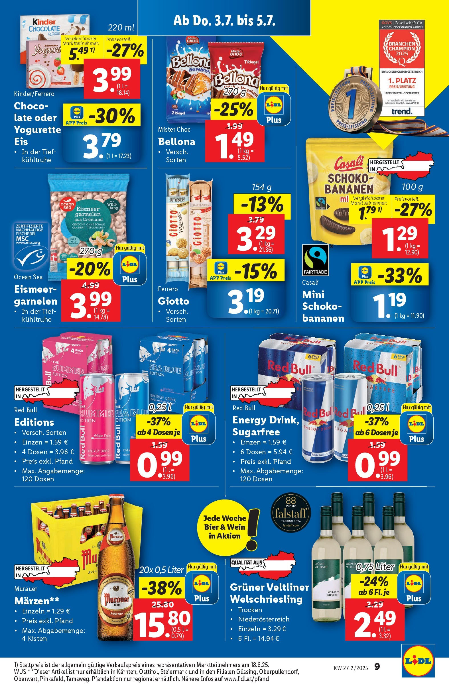 Lidl Flugblatt - Graz, Klagenfurt ab 02.07.2025 - Angebote ab donnerstag | Seite: 11 | Produkte: Wein, Bier, Bananen