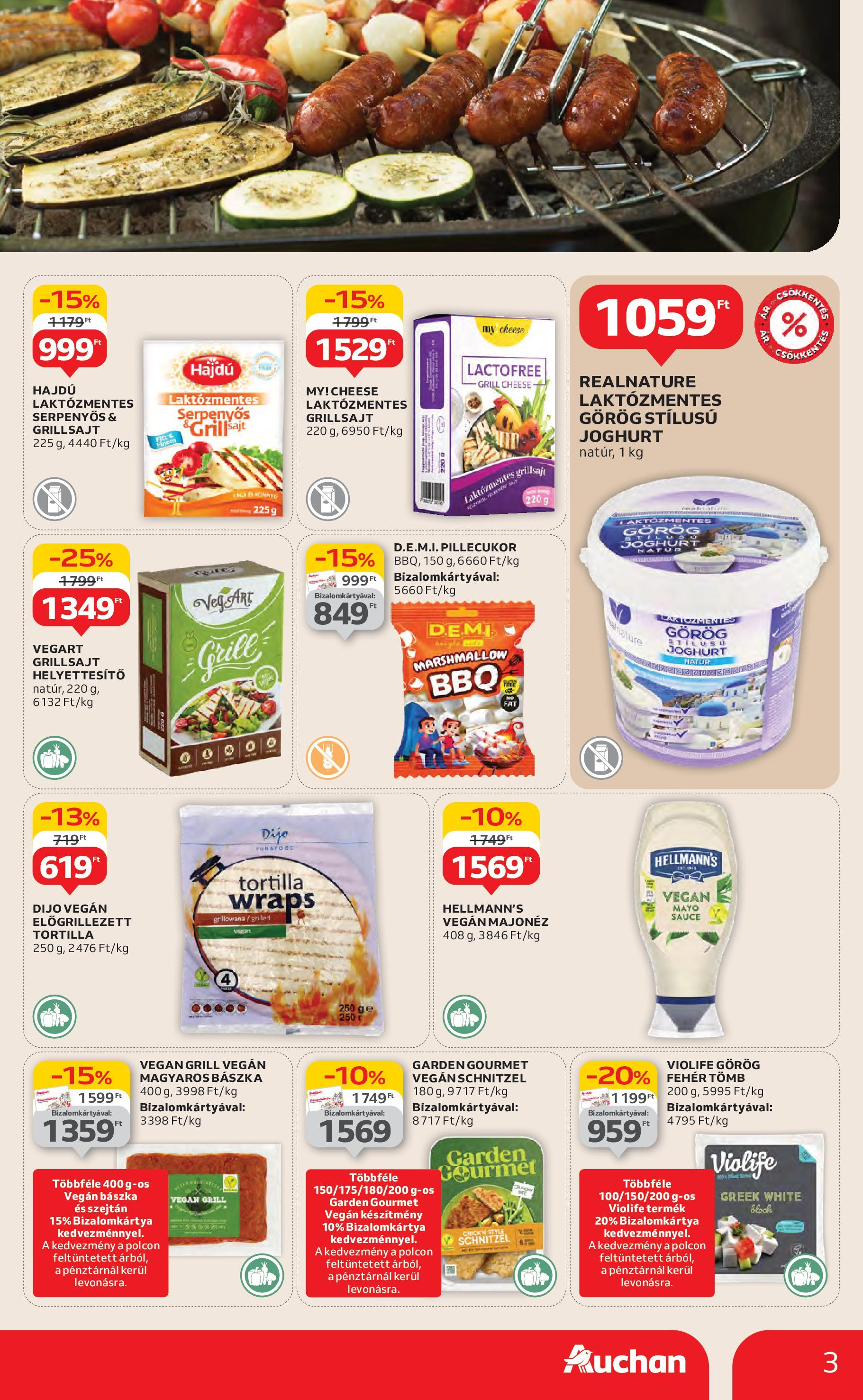 Akciós újság új Auchan - 2025.06.26. -tól/töl ⏳ | Oldal: 3 | Termékek: Tortilla, Joghurt, Vegán, Majonéz Auchan Akciós újság - 2025.06.26. -tól/töl > akció, lapozható szórólap 🛍️ | Oldal: 3 | Termékek: Tortilla, Joghurt, Vegán, Majonéz