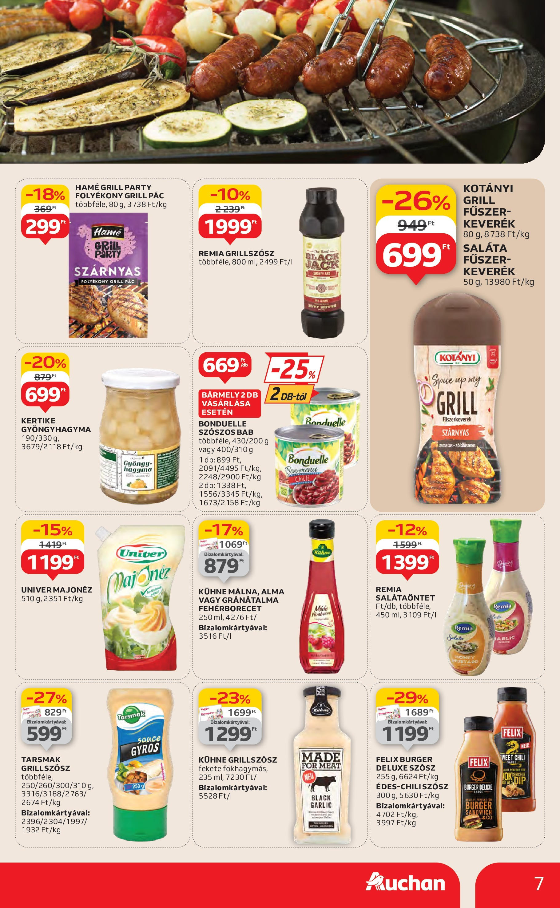 Akciós újság új Auchan - 2025.06.26. -tól/töl ⏳ | Oldal: 7 | Termékek: Chili, Feherborecet, Gyöngyhagyma, Szósz Auchan Akciós újság - 2025.06.26. -tól/töl > akció, lapozható szórólap 🛍️ | Oldal: 7 | Termékek: Chili, Feherborecet, Gyöngyhagyma, Szósz