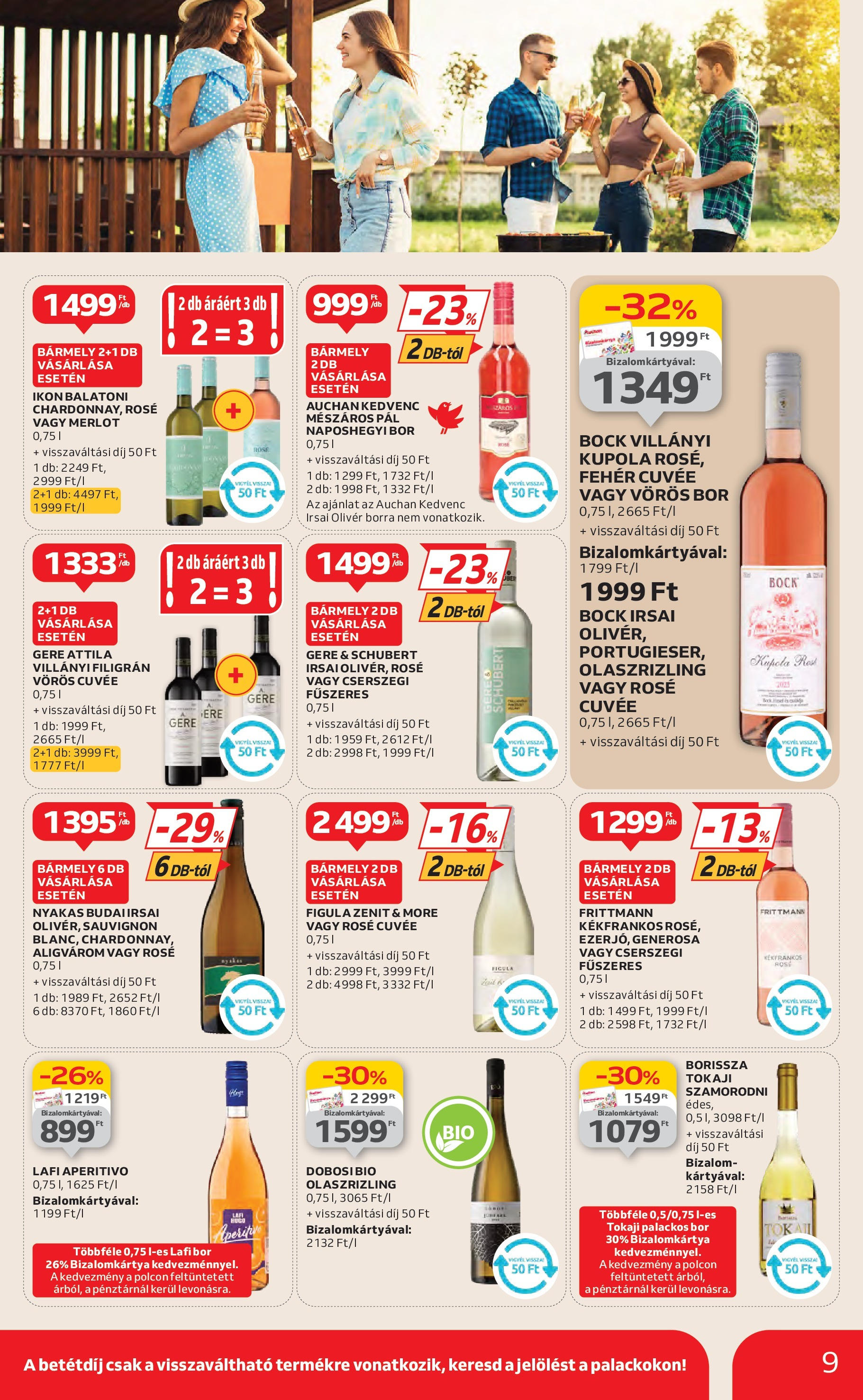 Akciós újság új Auchan - 2025.06.26. -tól/töl ⏳ | Oldal: 9 | Termékek: Bor Auchan Akciós újság - 2025.06.26. -tól/töl > akció, lapozható szórólap 🛍️ | Oldal: 9 | Termékek: Bor