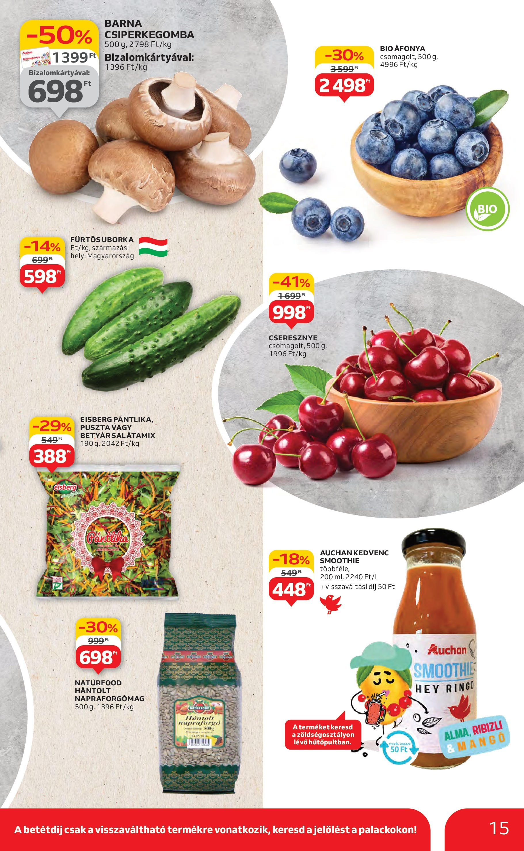 Akciós újság új Auchan - 2025.06.26. -tól/töl ⏳ | Oldal: 15 | Termékek: Csiperkegomba, Áfonya, Smoothie, Uborka Auchan Akciós újság - 2025.06.26. -tól/töl > akció, lapozható szórólap 🛍️ | Oldal: 15 | Termékek: Csiperkegomba, Áfonya, Smoothie, Uborka