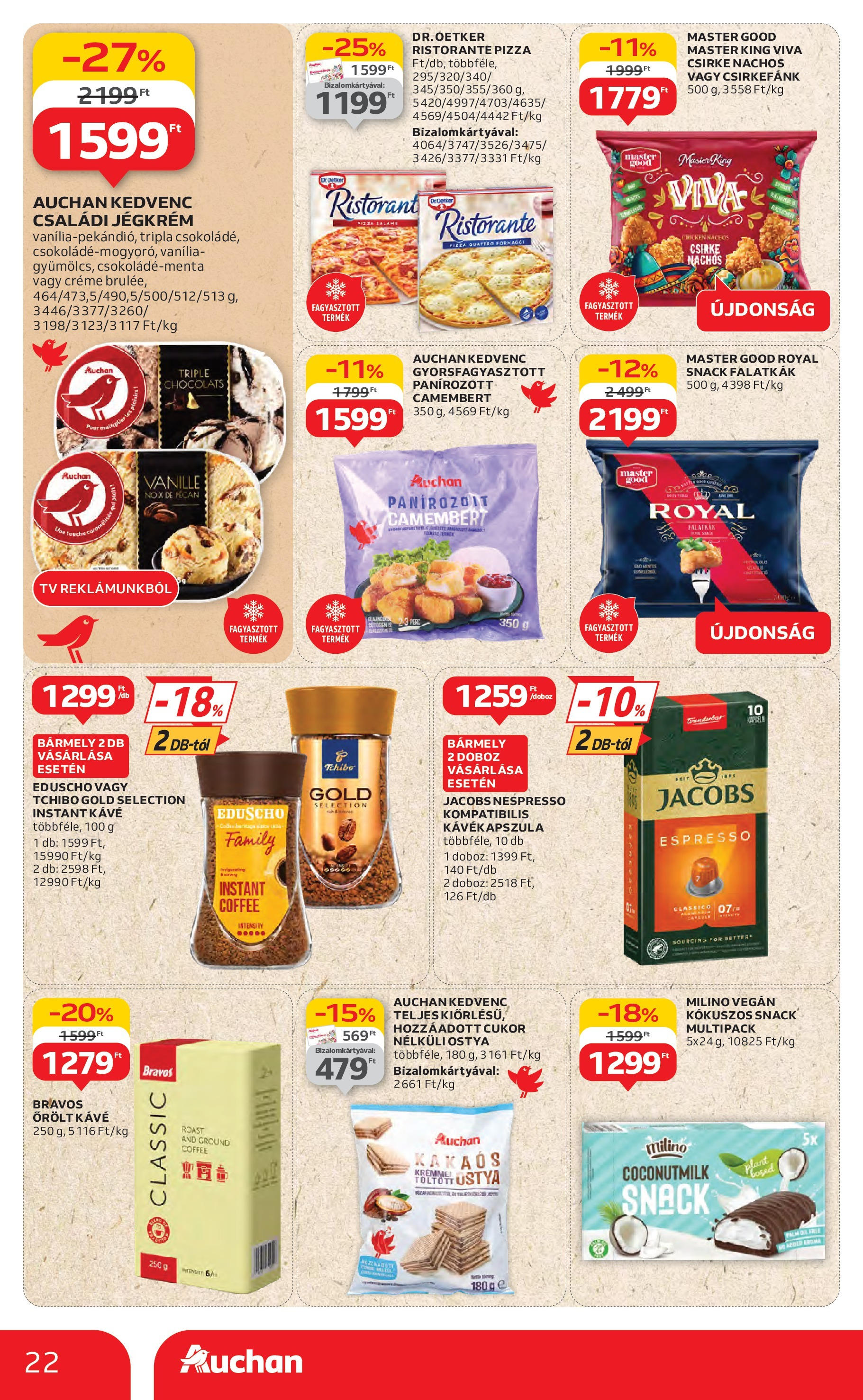 Akciós újság új Auchan - 2025.06.26. -tól/töl ⏳ | Oldal: 22 | Termékek: TV, Pizza, Vegán, Jégkrém Auchan Akciós újság - 2025.06.26. -tól/töl > akció, lapozható szórólap 🛍️ | Oldal: 22 | Termékek: TV, Pizza, Vegán, Jégkrém