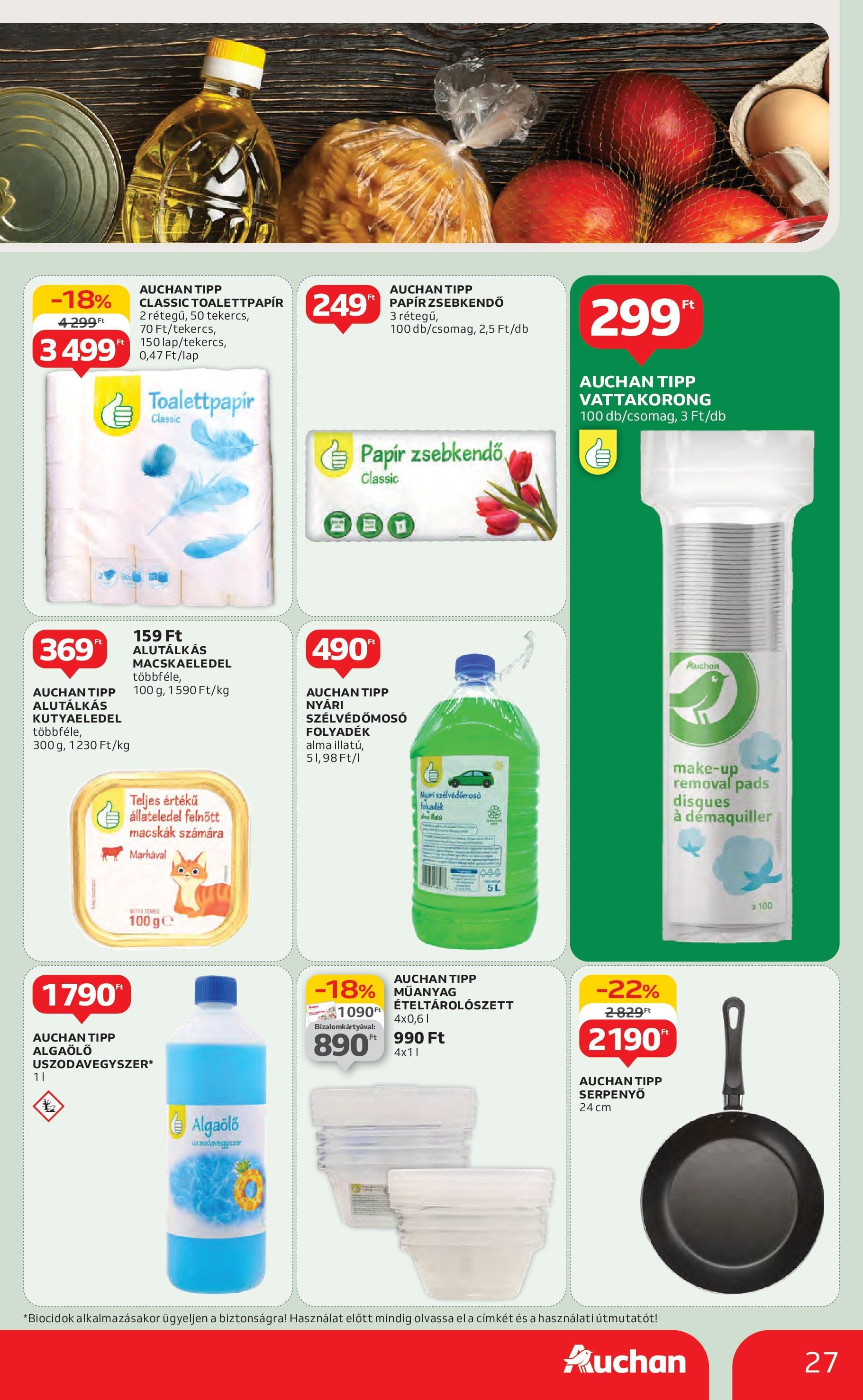 Akciós újság új Auchan - 2025.06.26. -tól/töl ⏳ | Oldal: 27 | Termékek: Macskaeledel, Kutyaeledel, Serpenyő, Alma Auchan Akciós újság - 2025.06.26. -tól/töl > akció, lapozható szórólap 🛍️ | Oldal: 27 | Termékek: Macskaeledel, Kutyaeledel, Serpenyő, Alma