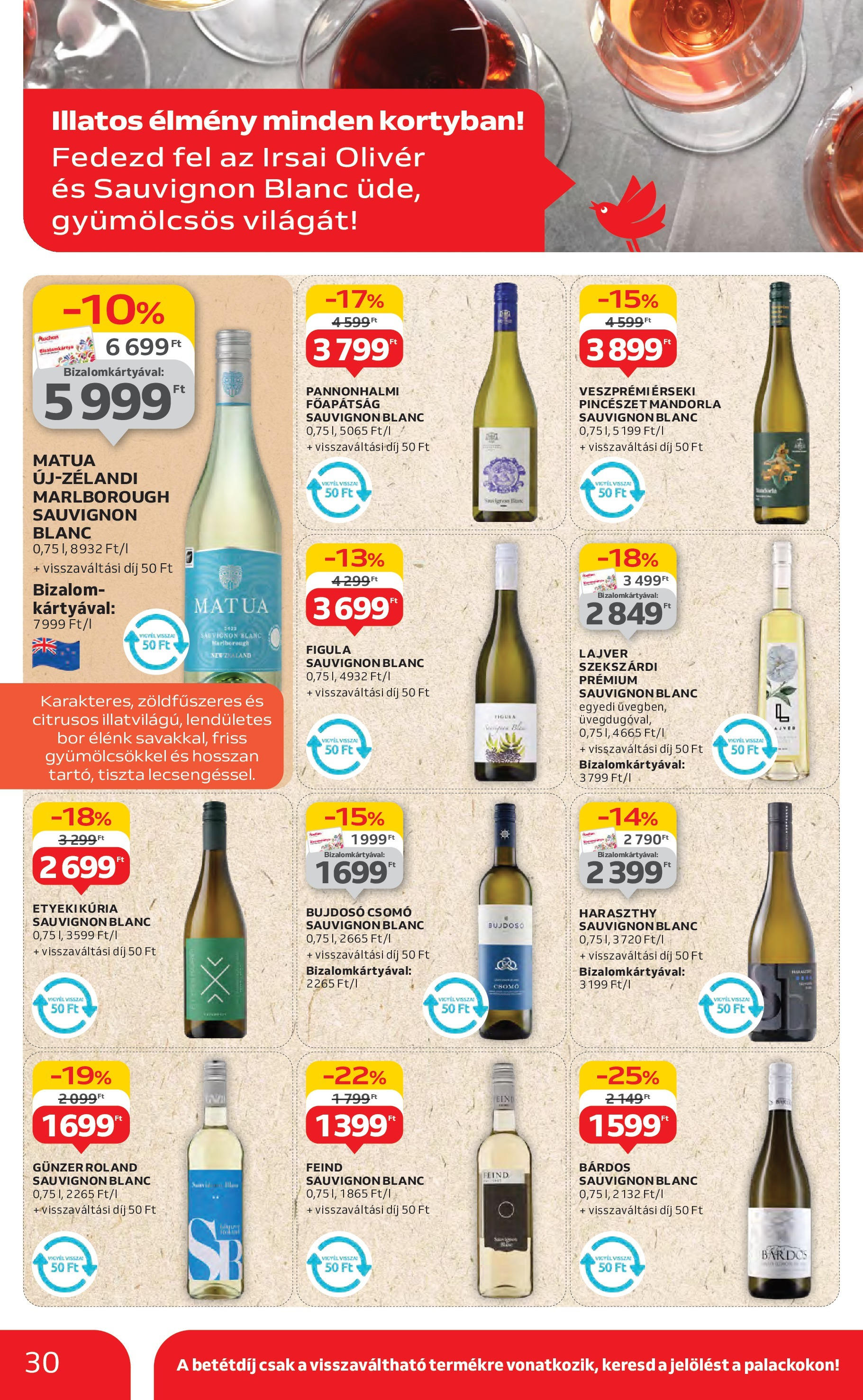 Akciós újság új Auchan - 2025.06.26. -tól/töl ⏳ | Oldal: 30 | Termékek: Bor Auchan Akciós újság - 2025.06.26. -tól/töl > akció, lapozható szórólap 🛍️ | Oldal: 30 | Termékek: Bor