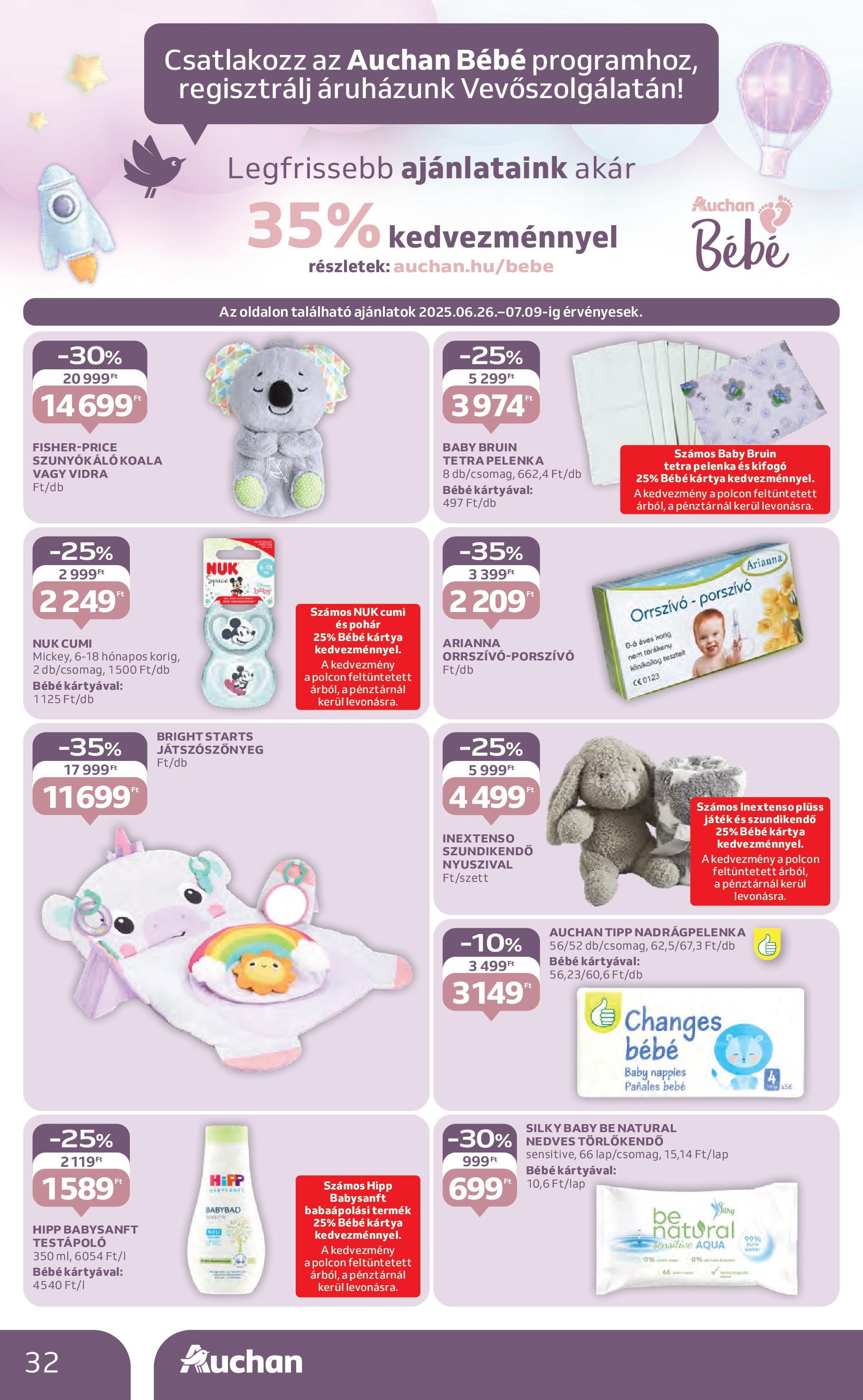 Akciós újság új Auchan - 2025.06.26. -tól/töl ⏳ | Oldal: 32 | Termékek: Törlőkendő, Plüss, Pelenka, Nedves törlőkendő Auchan Akciós újság - 2025.06.26. -tól/töl > akció, lapozható szórólap 🛍️ | Oldal: 32 | Termékek: Törlőkendő, Plüss, Pelenka, Nedves törlőkendő
