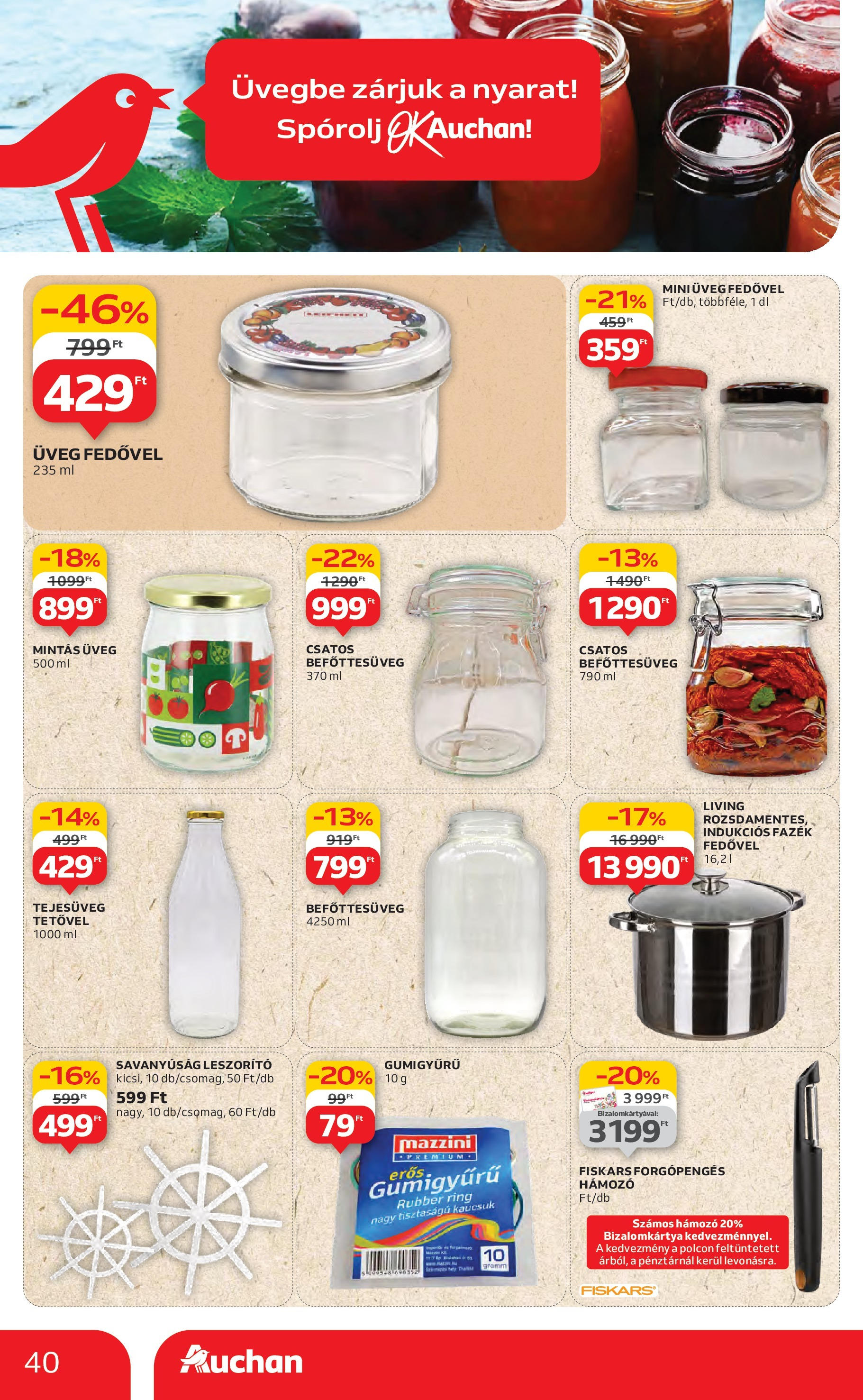 Akciós újság új Auchan - 2025.06.26. -tól/töl ⏳ | Oldal: 40 | Termékek: Befőttesüveg Auchan Akciós újság - 2025.06.26. -tól/töl > akció, lapozható szórólap 🛍️ | Oldal: 40 | Termékek: Befőttesüveg