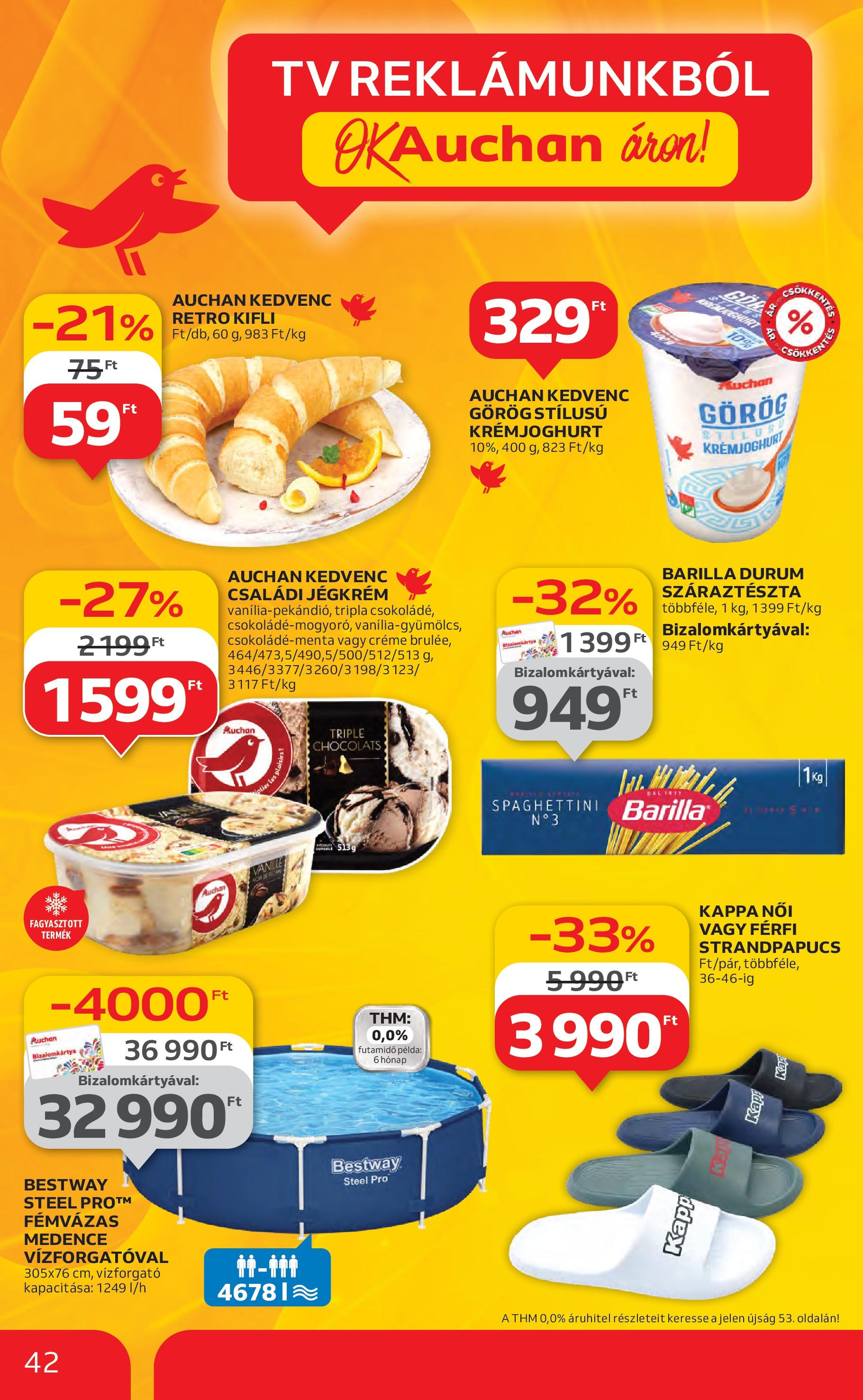 Akciós újság új Auchan - 2025.06.26. -tól/töl ⏳ | Oldal: 42 | Termékek: Strandpapucs, TV, Medence, Száraztészta Auchan Akciós újság - 2025.06.26. -tól/töl > akció, lapozható szórólap 🛍️ | Oldal: 42 | Termékek: Strandpapucs, TV, Medence, Száraztészta